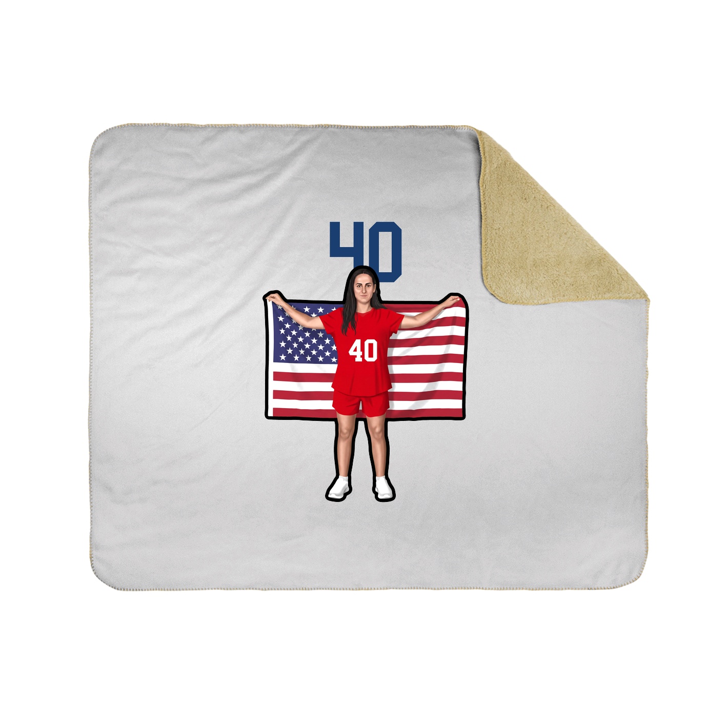Throw Blanket — Number Top in White
