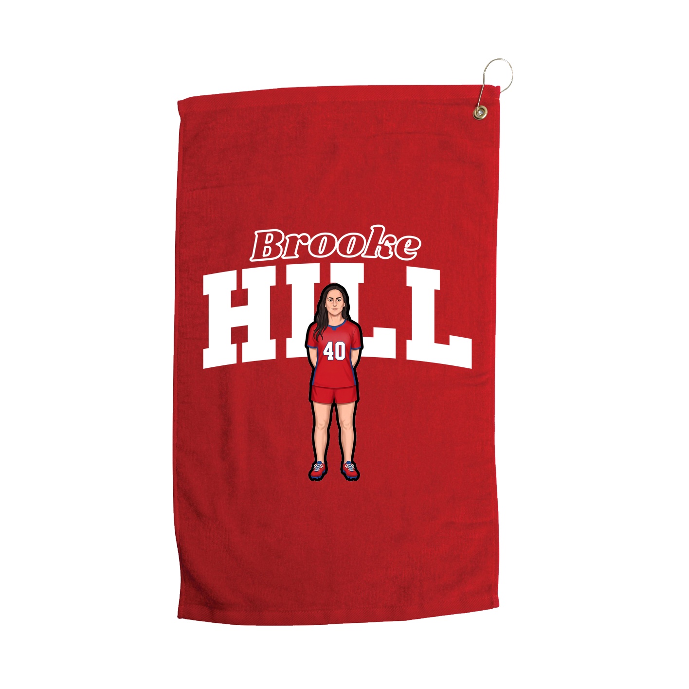 Golf Towel — Name Arch in Red