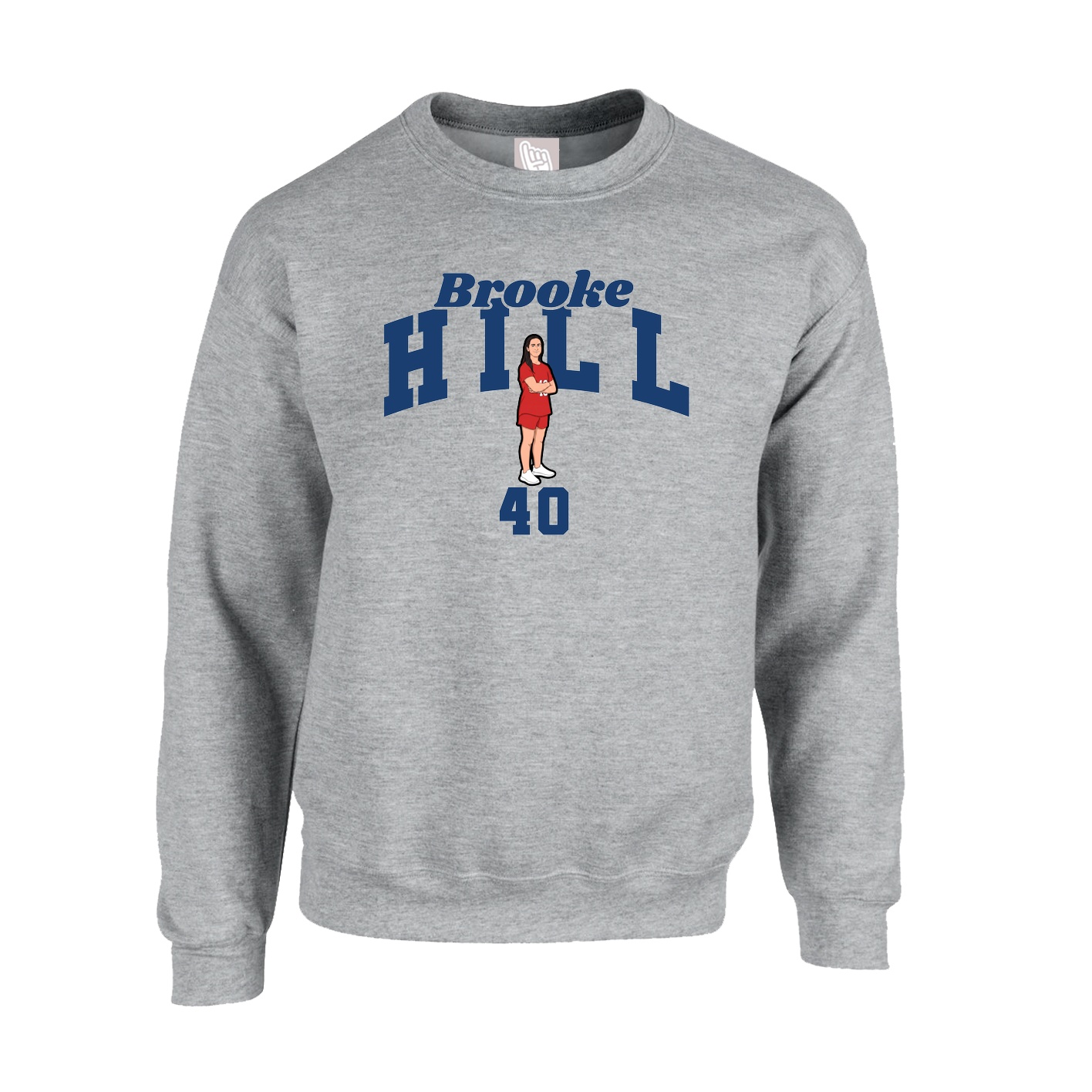 Fleece Crew — Signature Arch in Grey