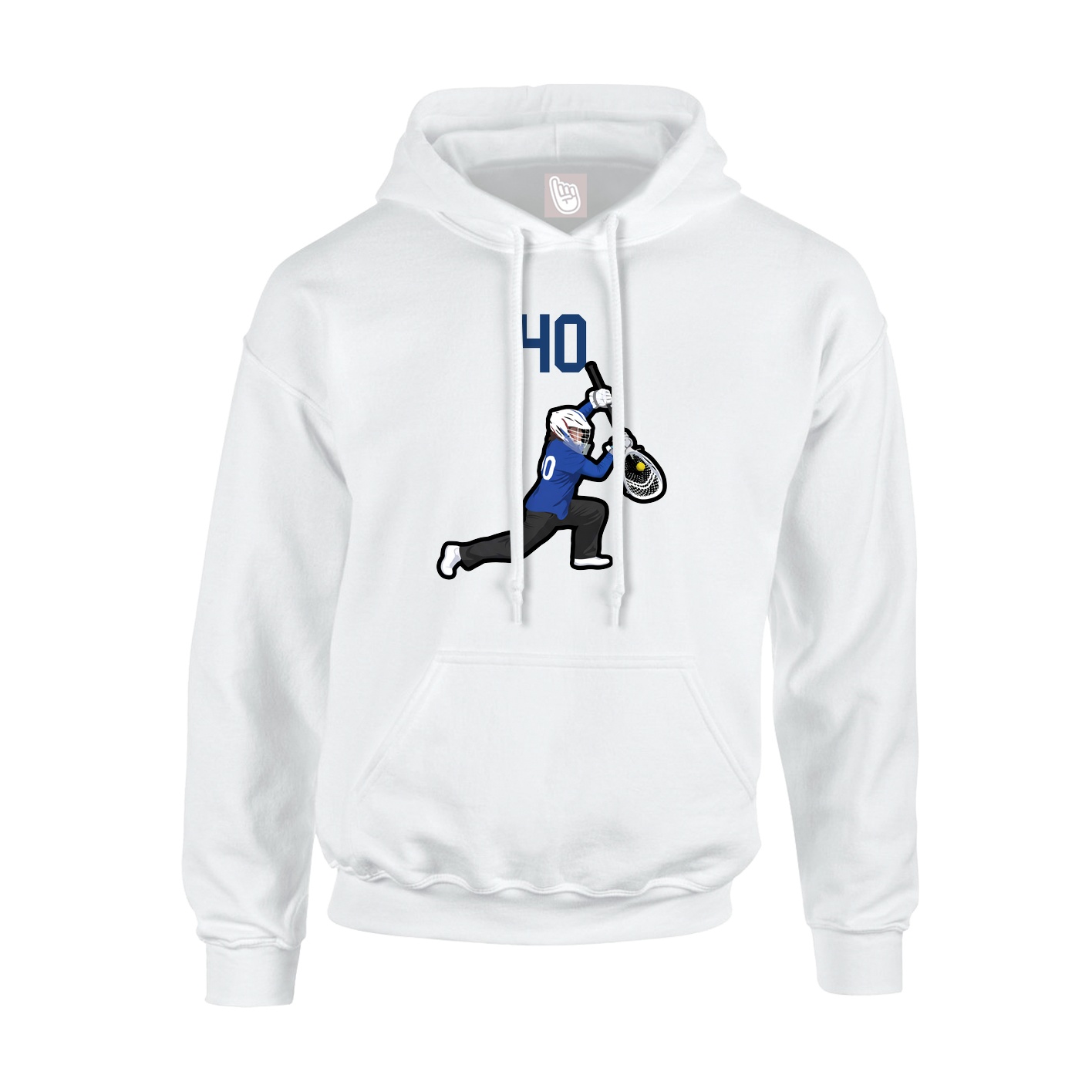 Youth Hoodie — Number Top in White