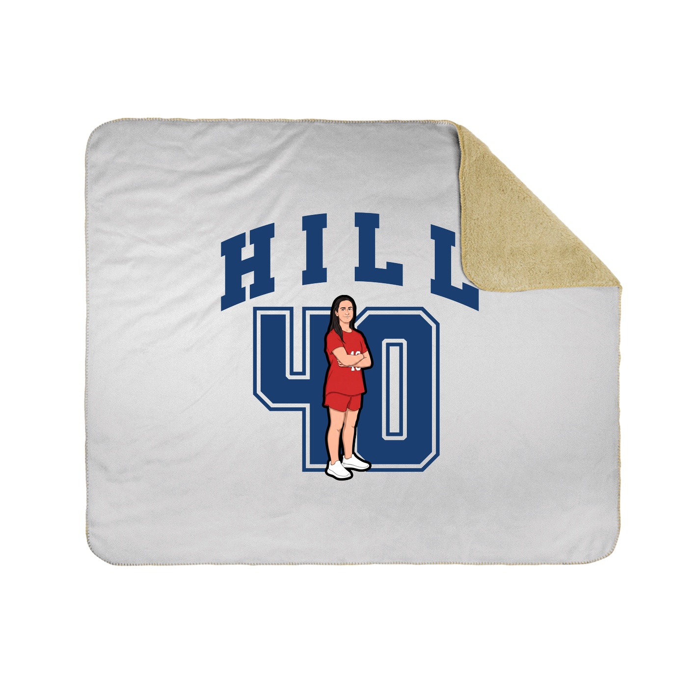 Throw Blanket — Number in White