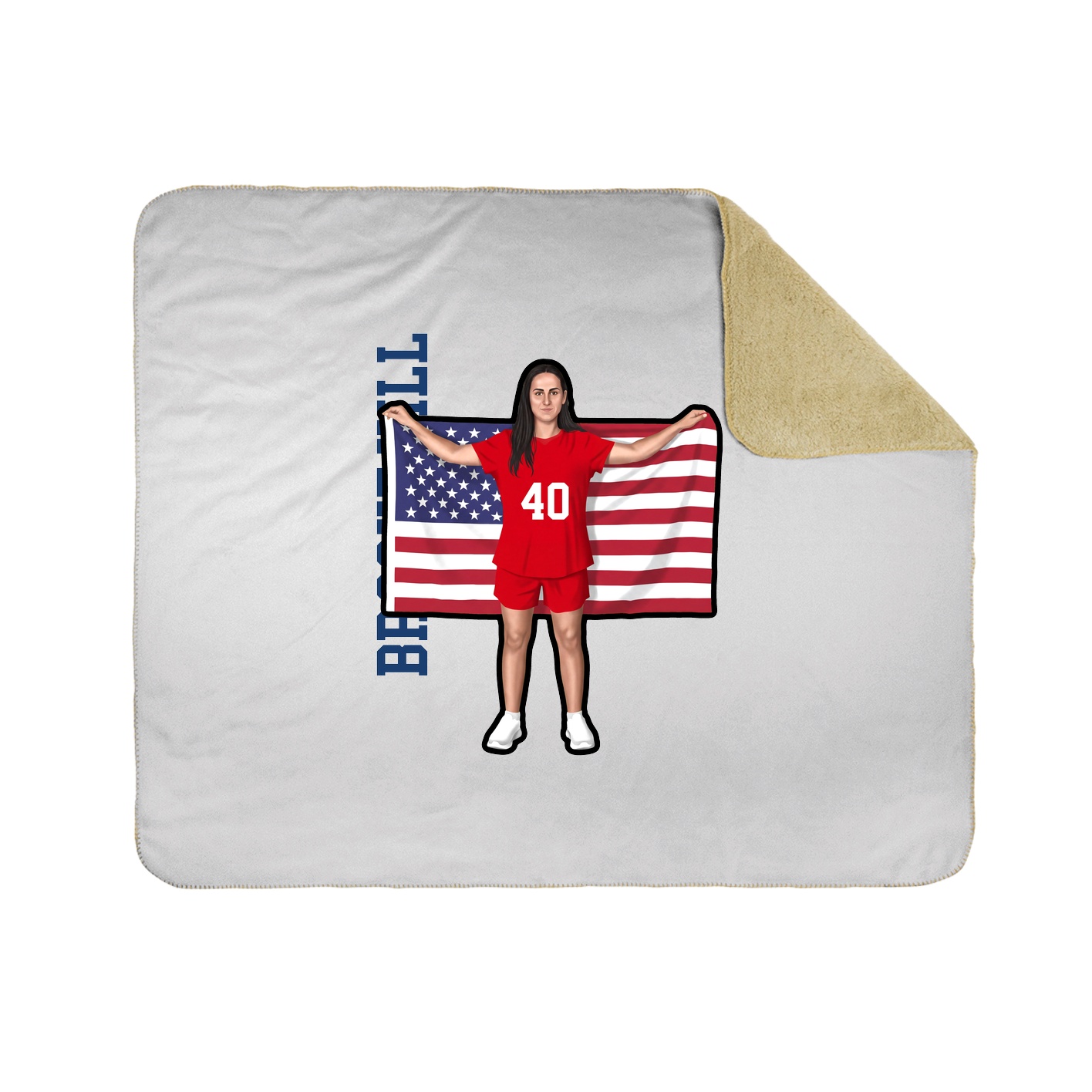 Throw Blanket — Name Vertical in White