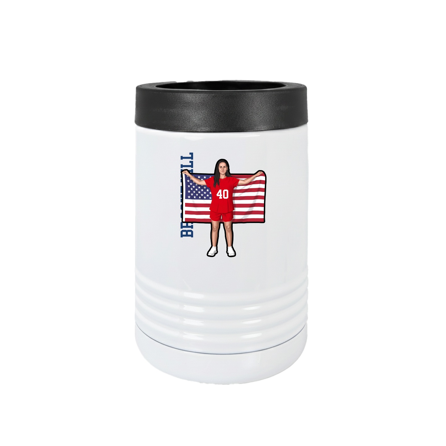 Beverage Holder — Name Vertical in White