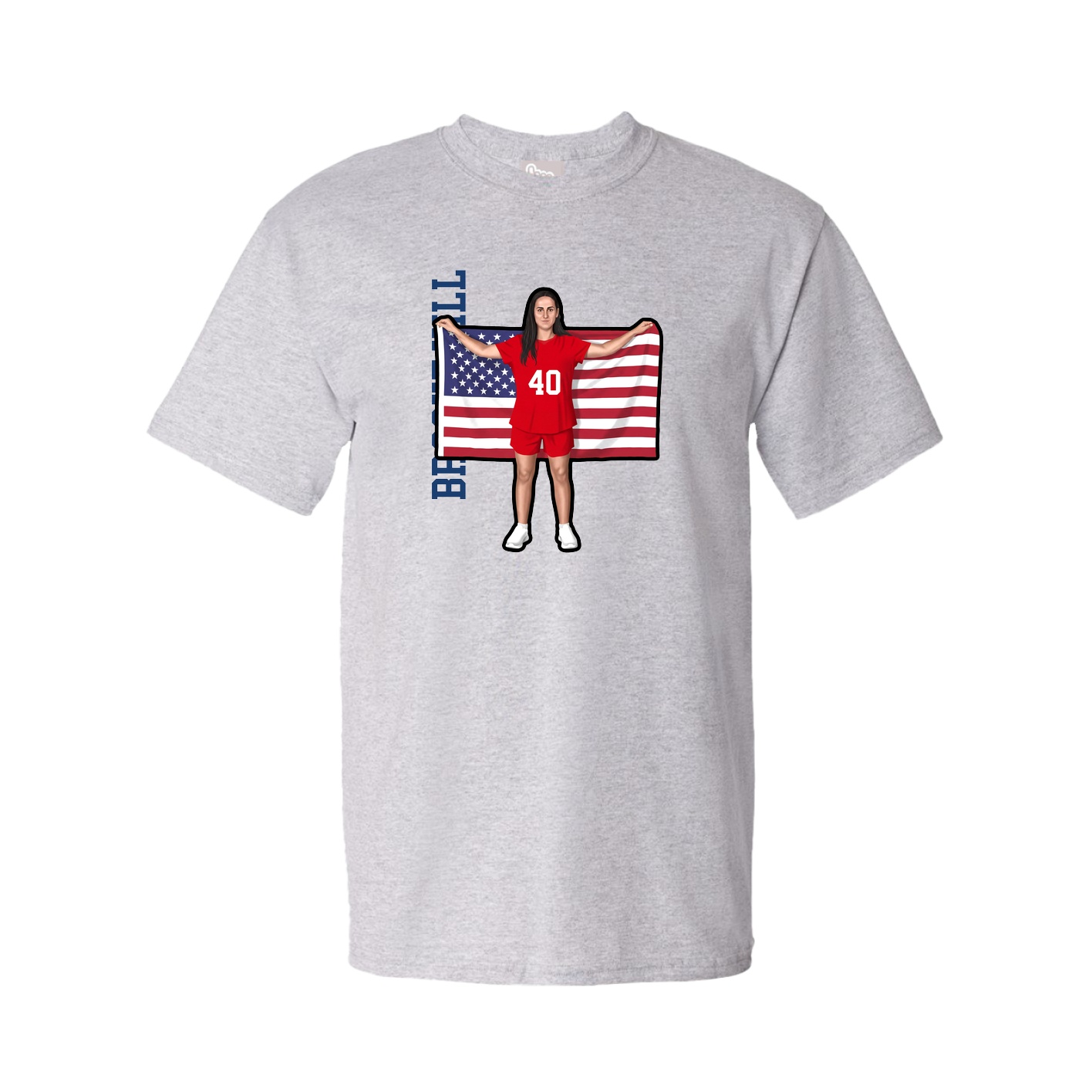 Youth Tee — Name Vertical in Grey