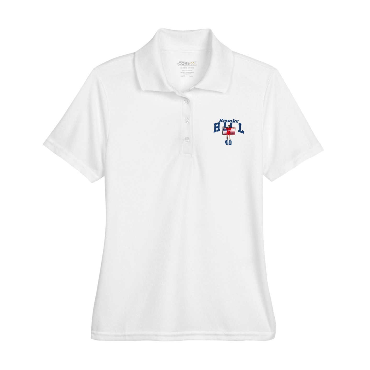 Womens Performance Polo — Signature Arch in White