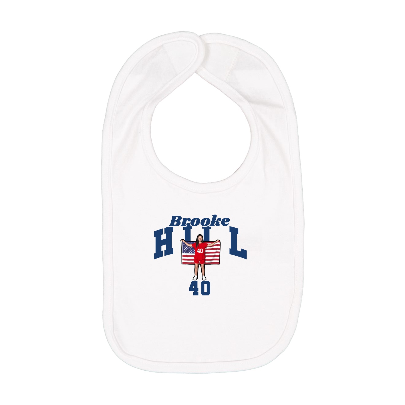 Infant Bib — Signature Arch in White