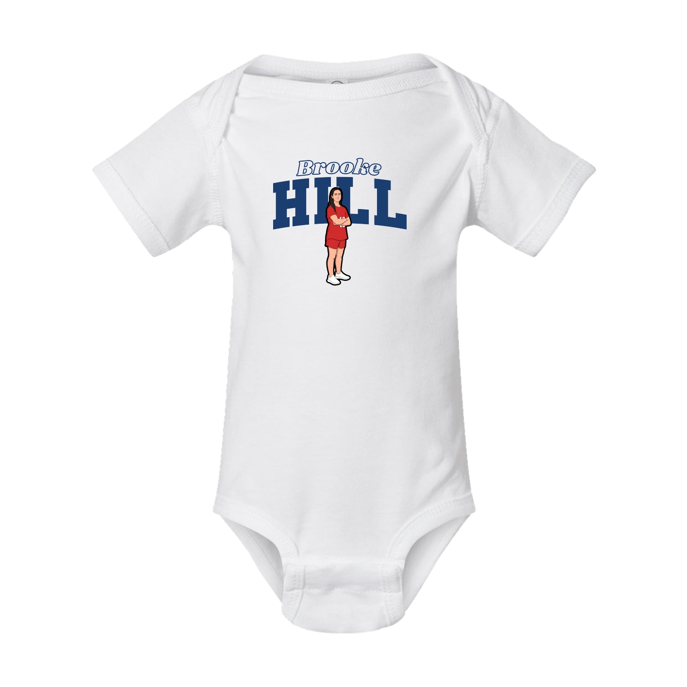 Baby Onesie — Name Arch in White
