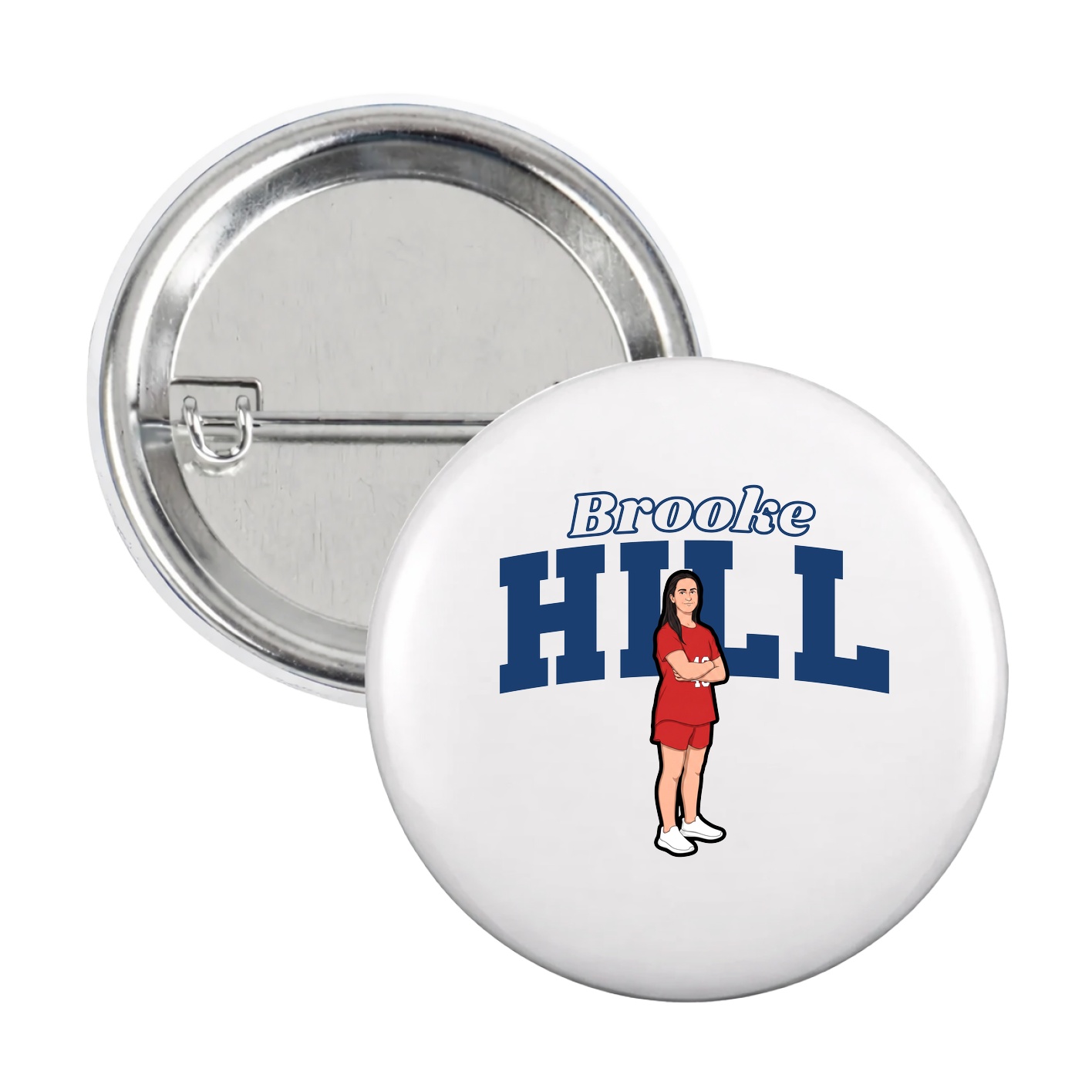 Game Day Button — Name Arch in White