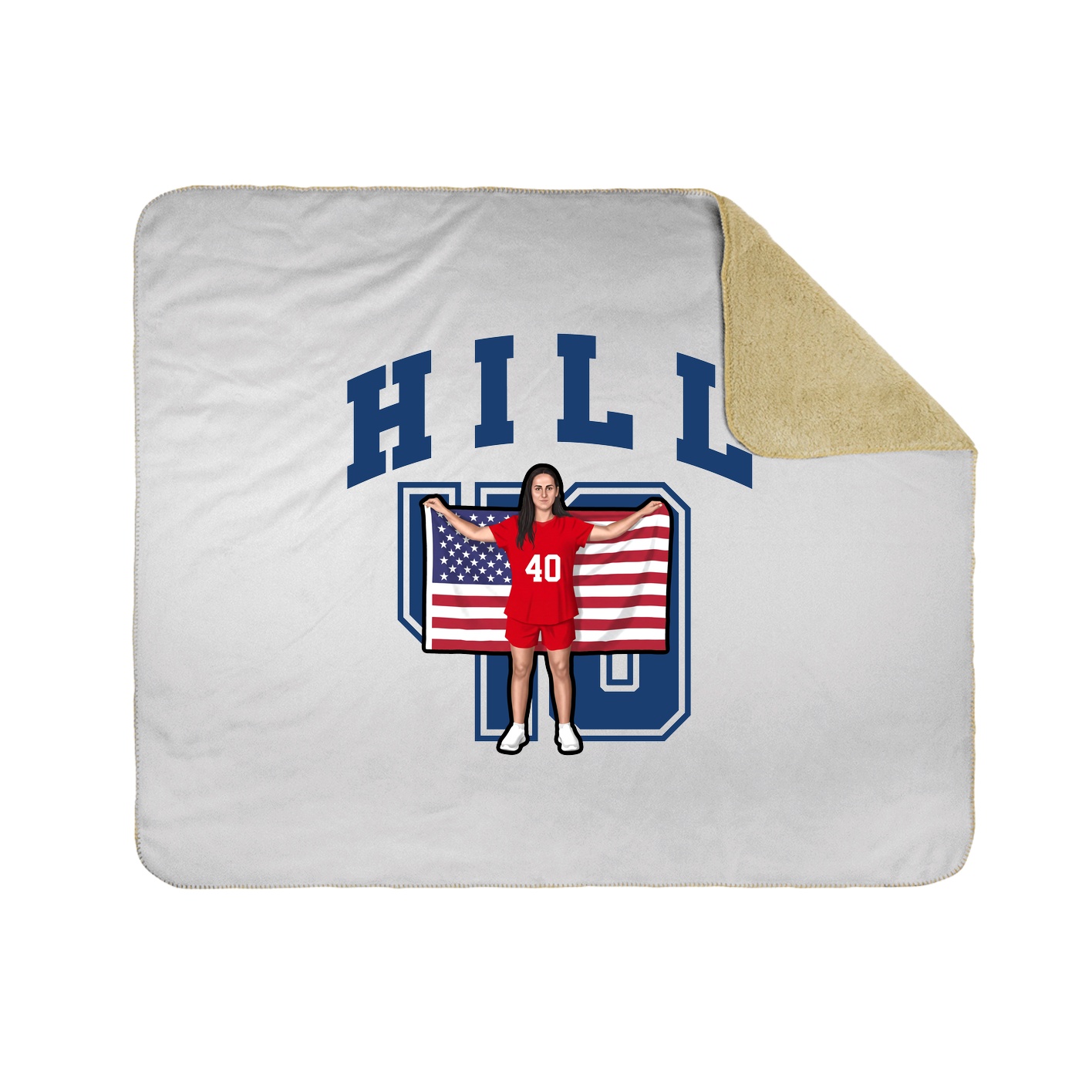 Throw Blanket — Number in White