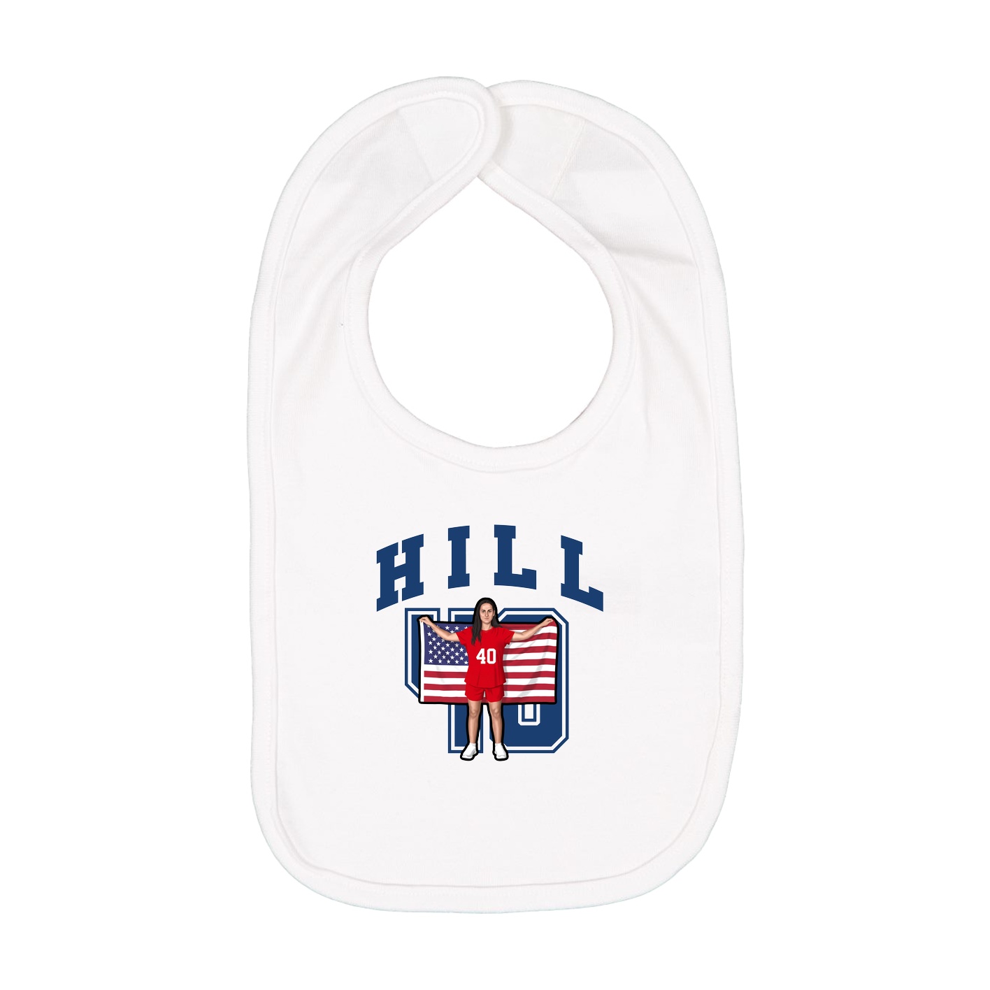 Infant Bib — Number in White