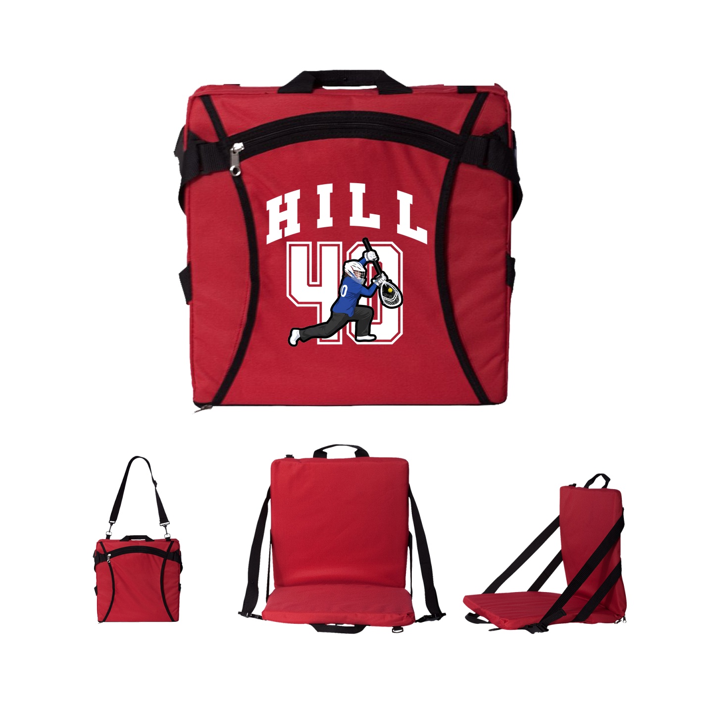 Folding Stadium Seat — Number in Red