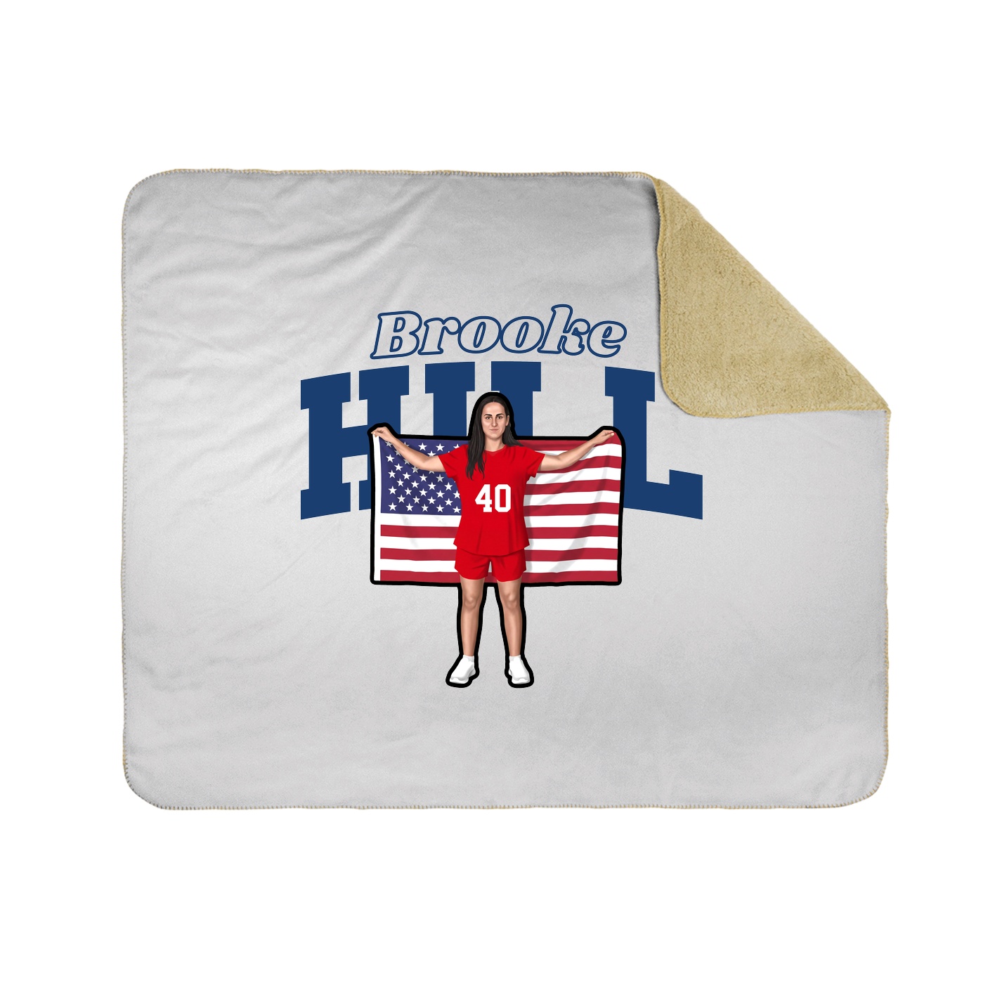Throw Blanket — Name Arch in White