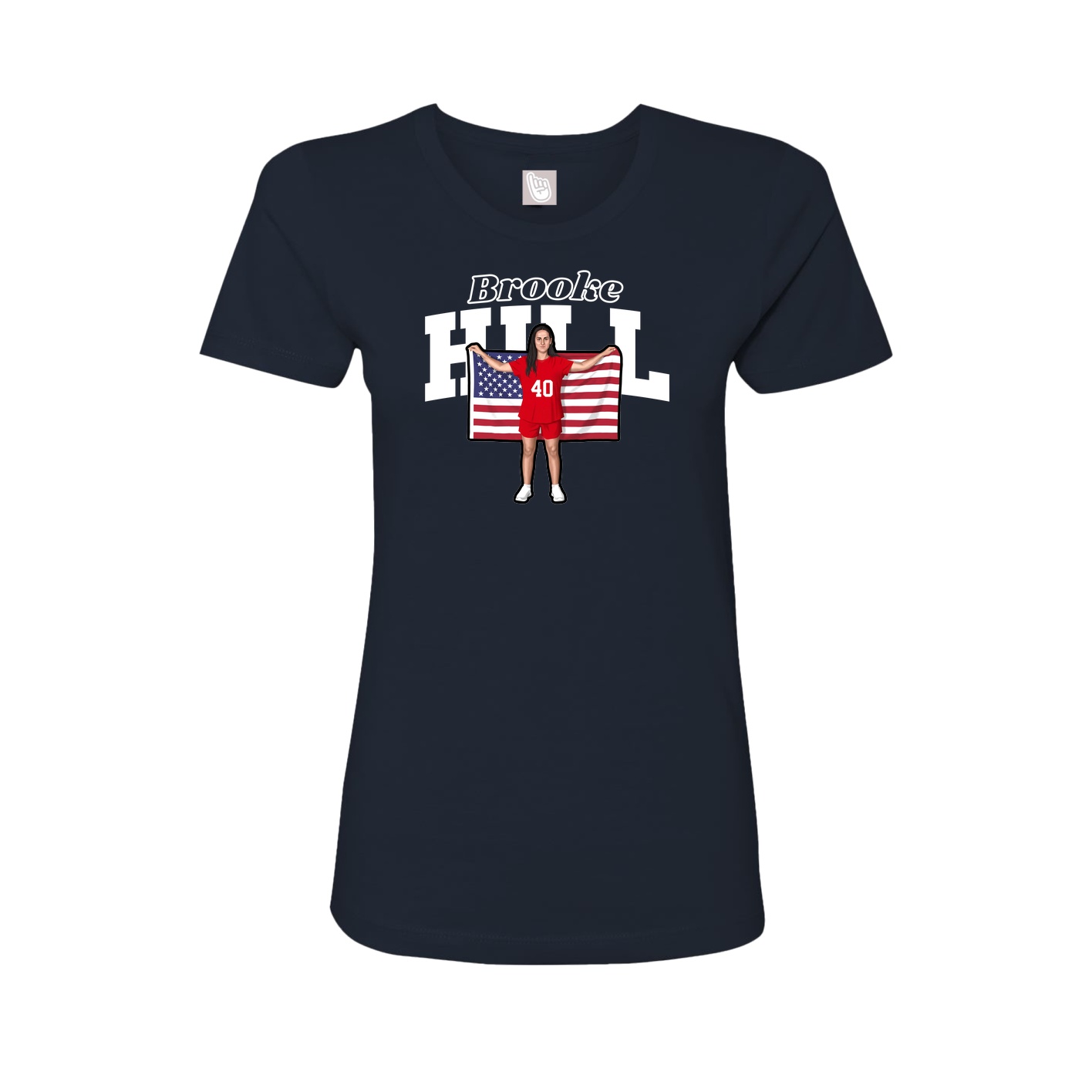 Fitted Women's Tee — Name Arch in Navy