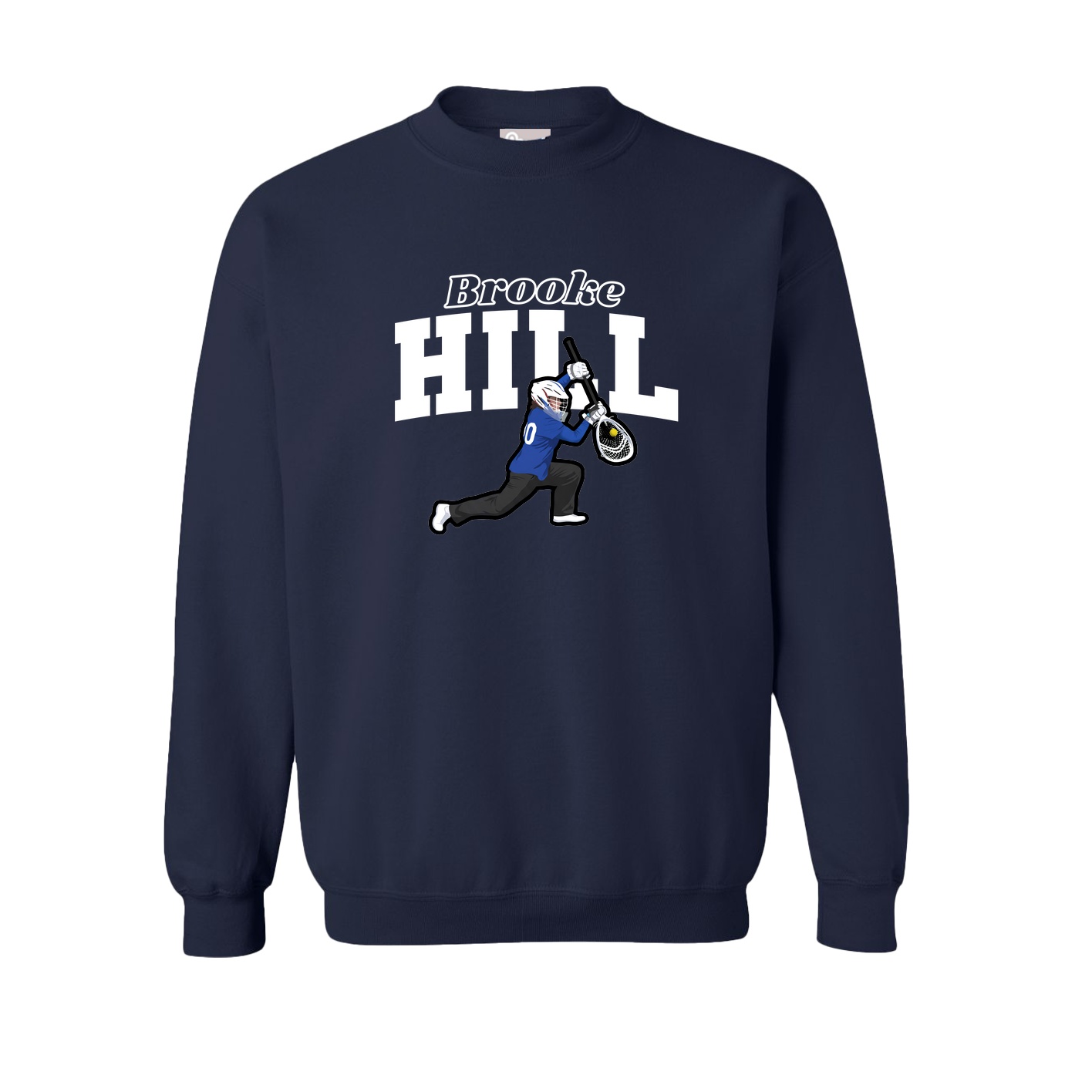 Fleece Crew — Name Arch in Navy