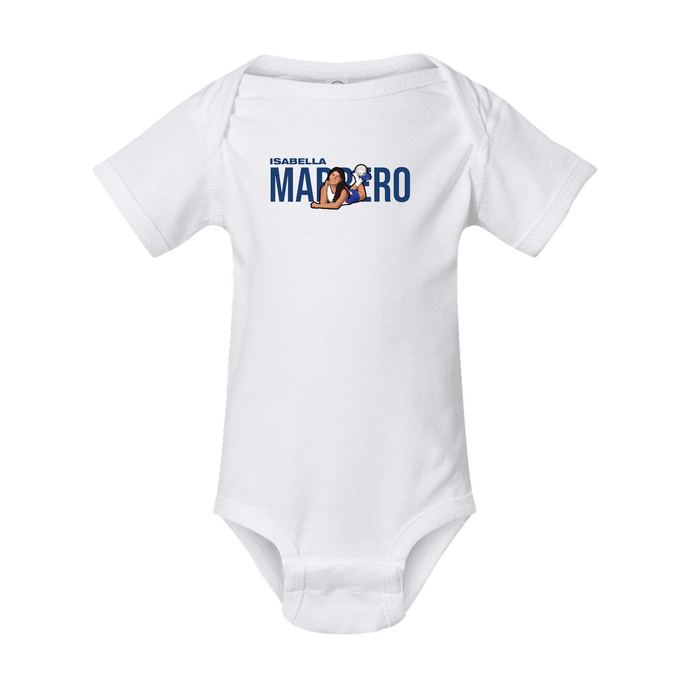 Baby Onesie — Player Name in White