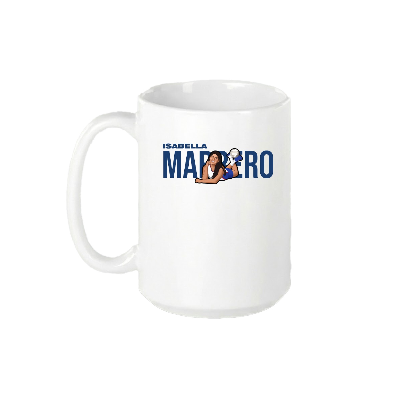 15oz Coffee Mug — Player Name in White