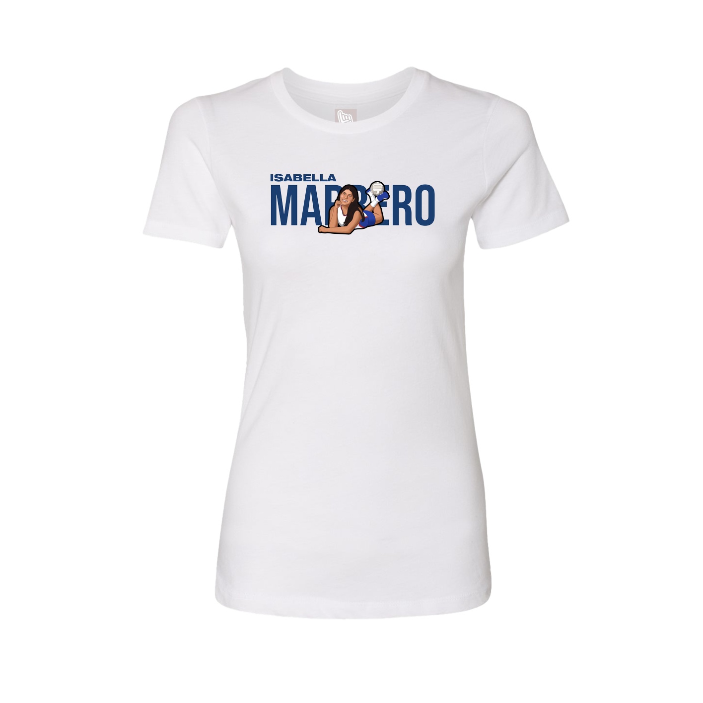 Fitted Women's Tee — Player Name in White