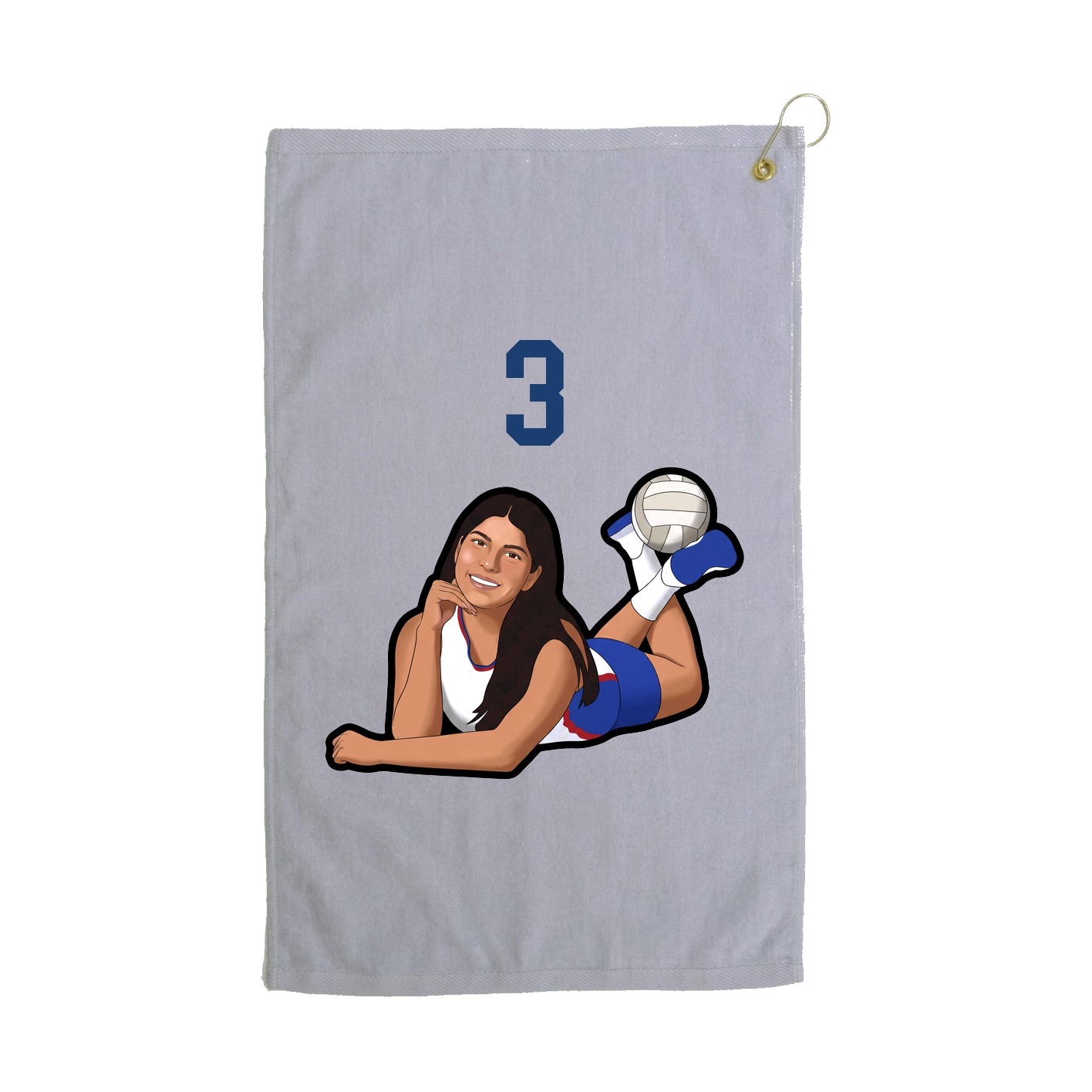 Golf Towel — Number Top in Grey