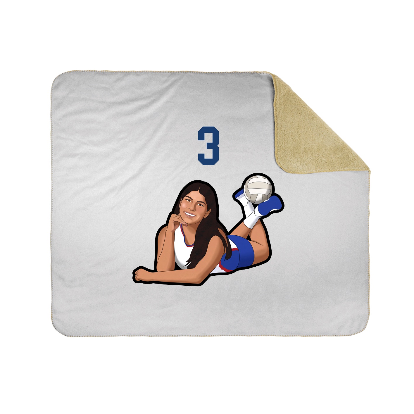 Throw Blanket — Number Top in White