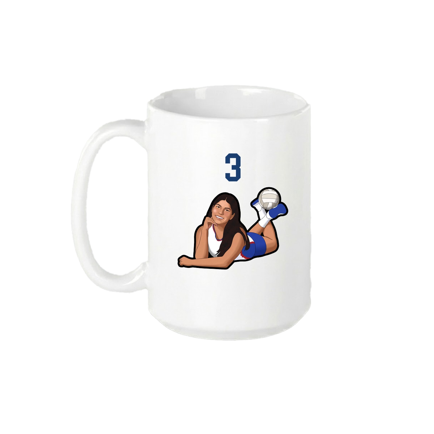 15oz Coffee Mug — Number Top in White