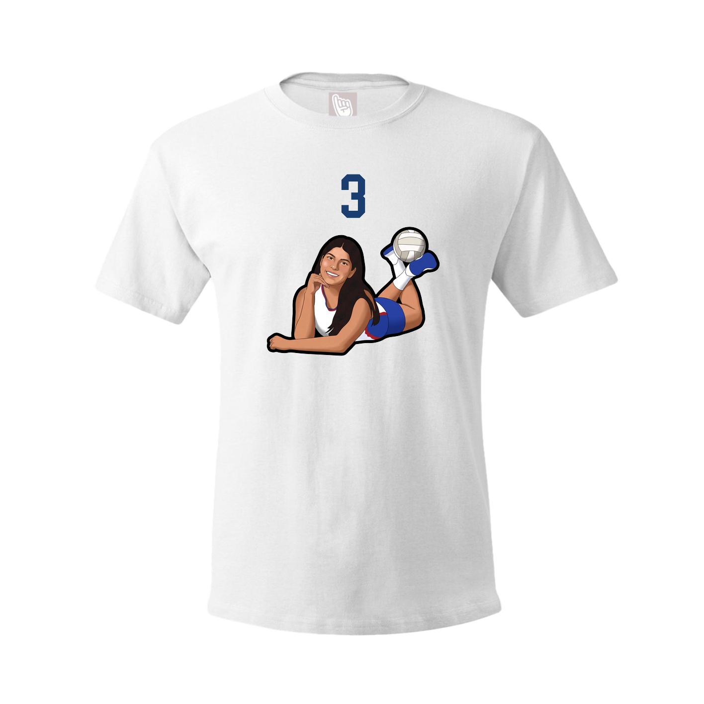 Youth Tee — Number Top in White