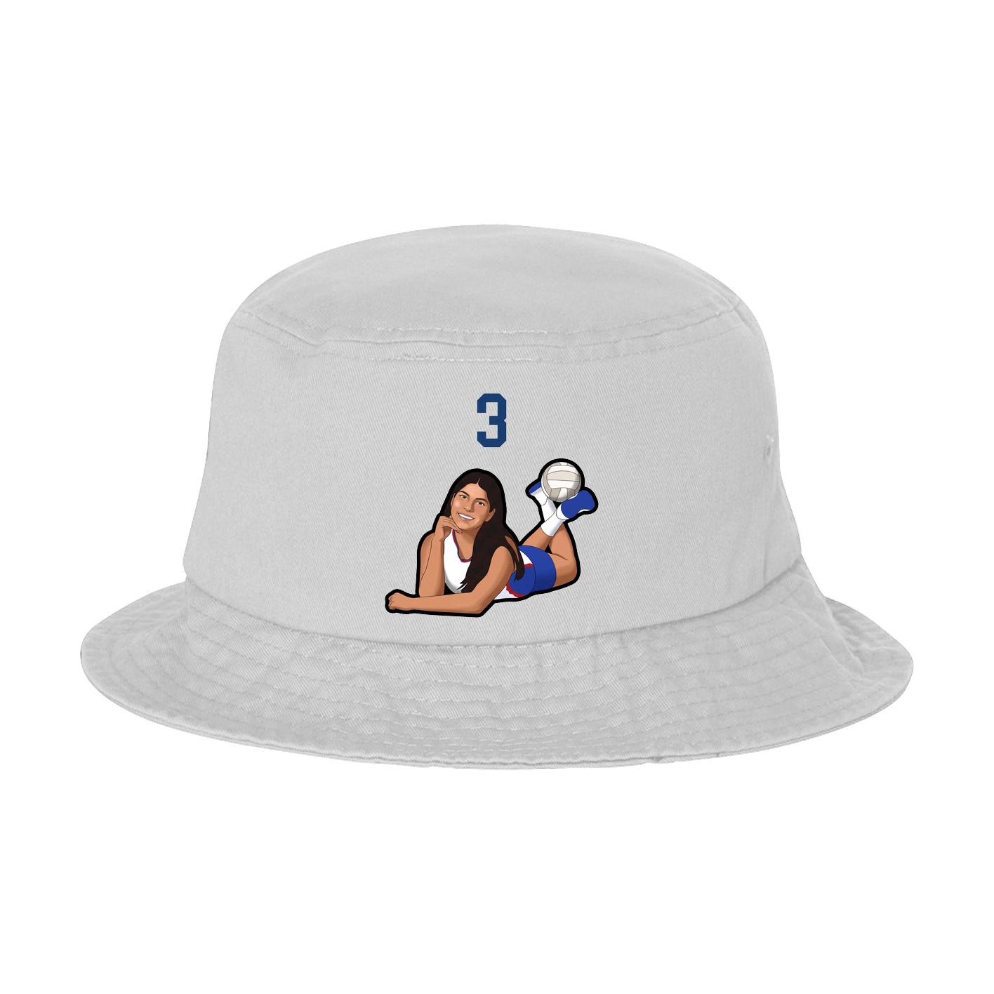 Bucket Cap — Number Top in White