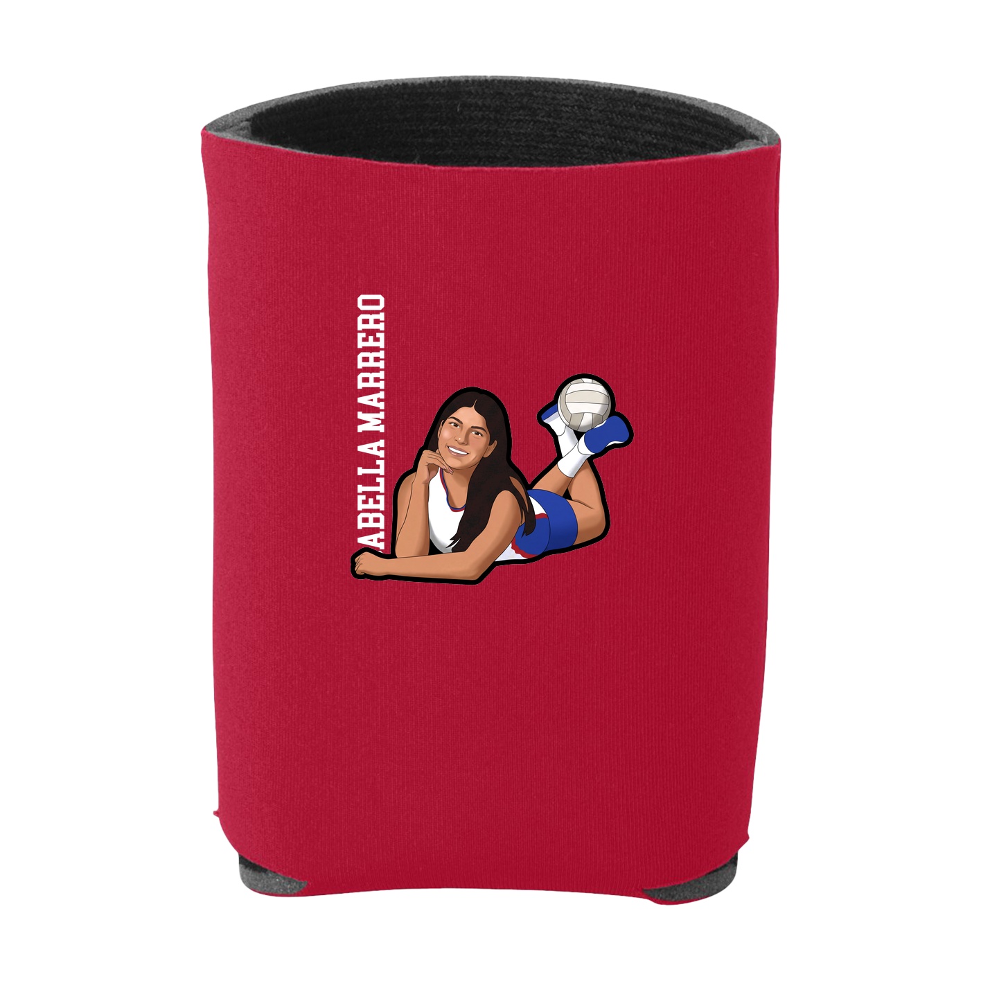 Can Holder — Name Vertical in Red