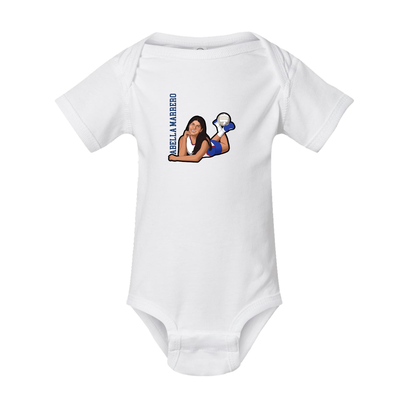 Baby Onesie — Name Vertical in White