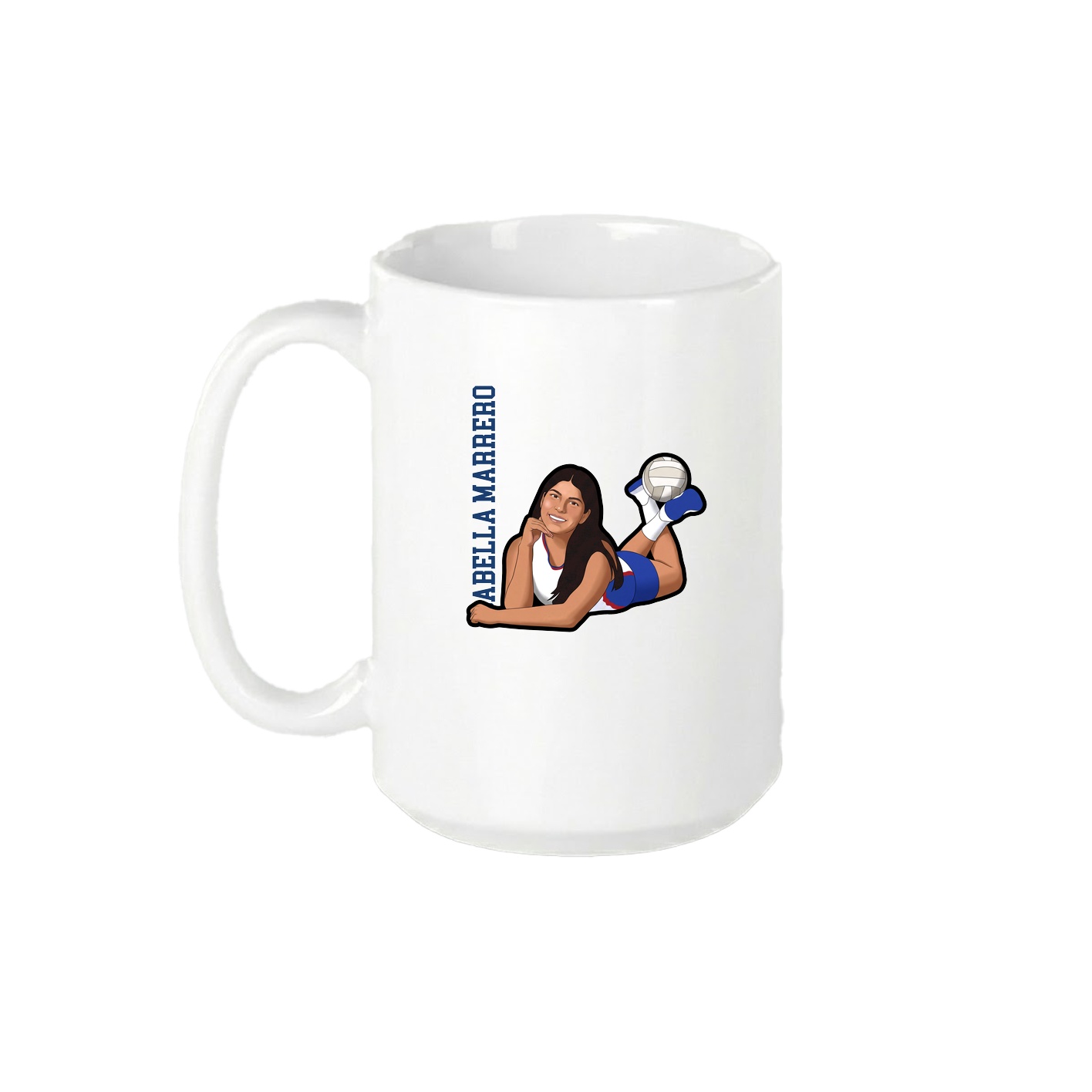 15oz Coffee Mug — Name Vertical in White