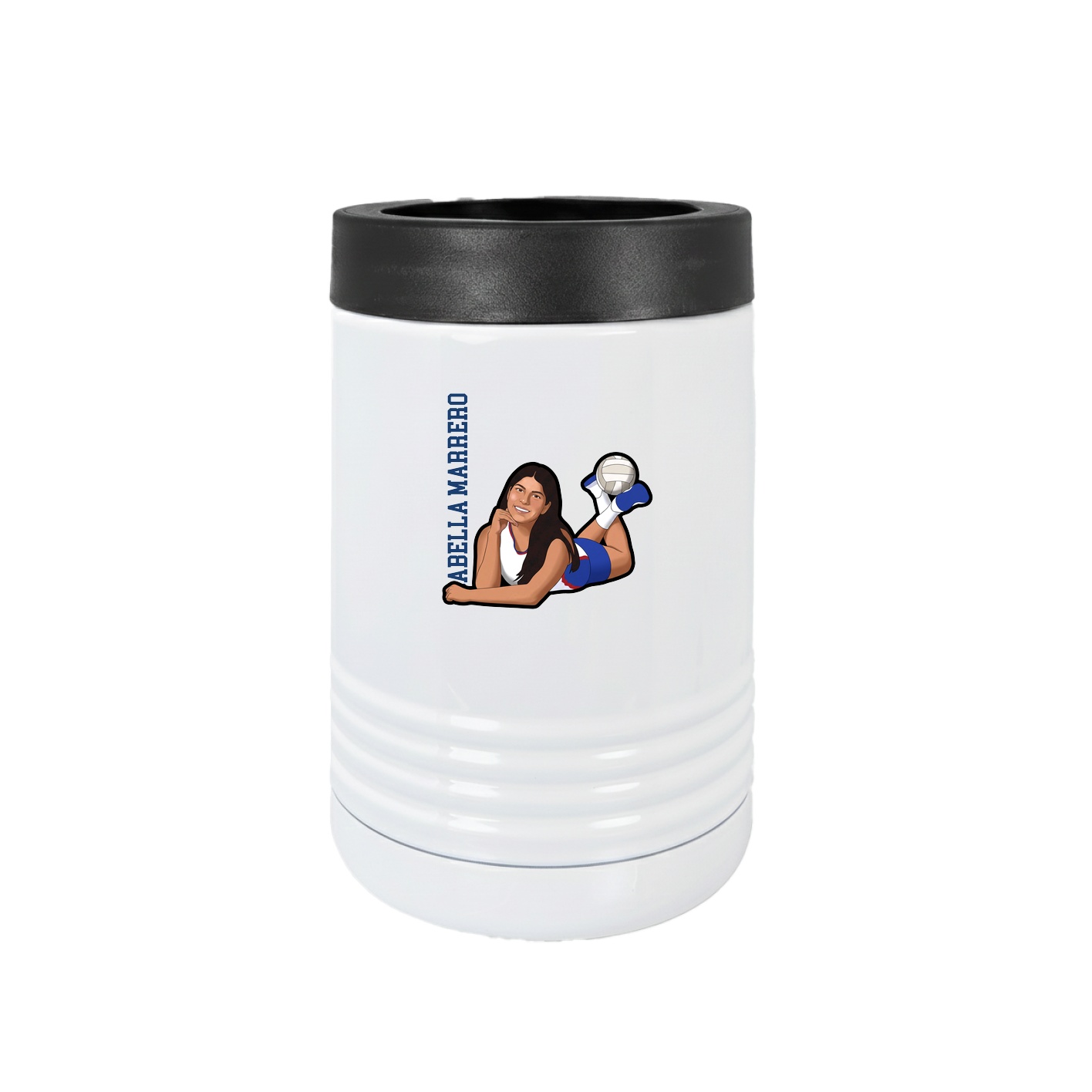Beverage Holder — Name Vertical in White