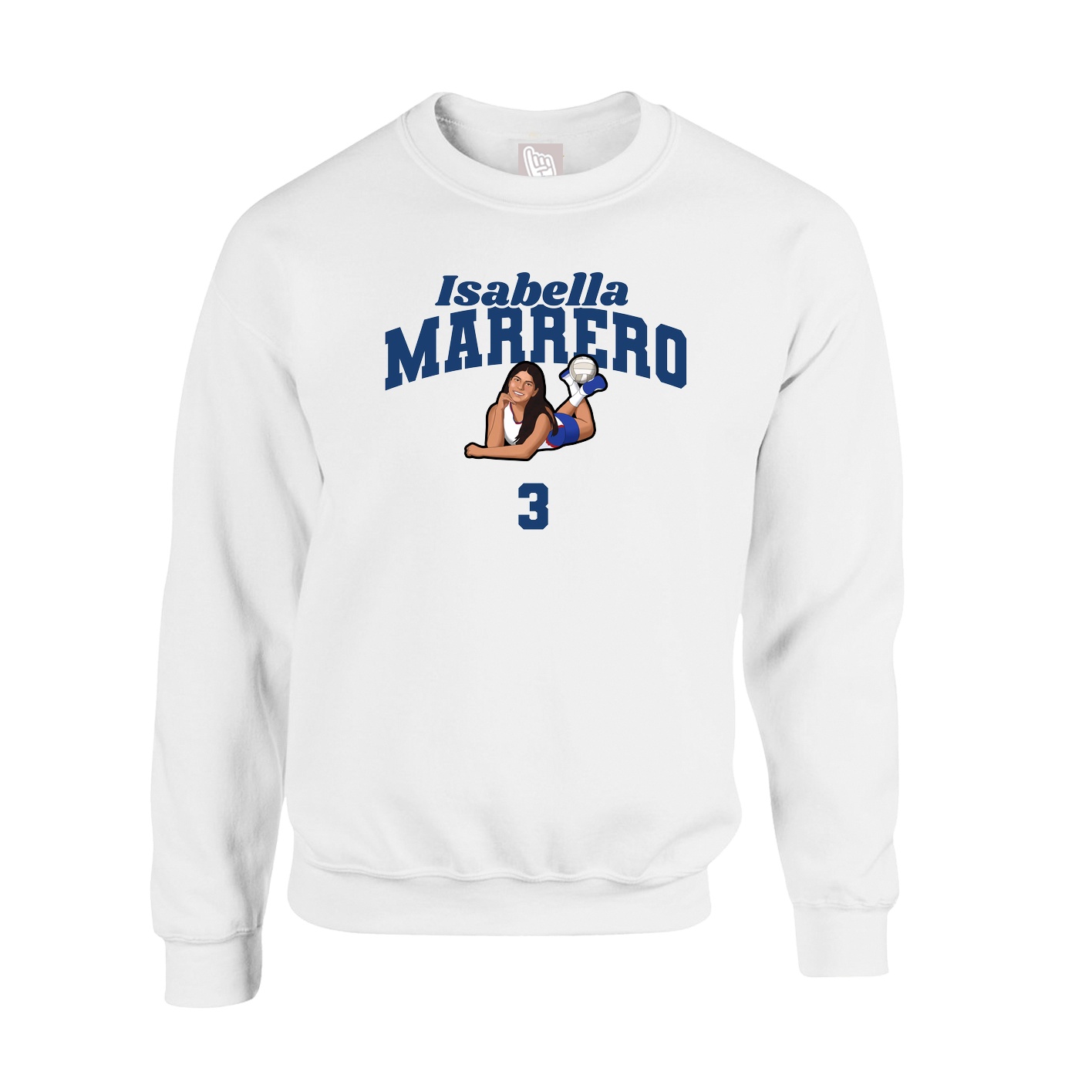 Fleece Crew — Signature Arch in White
