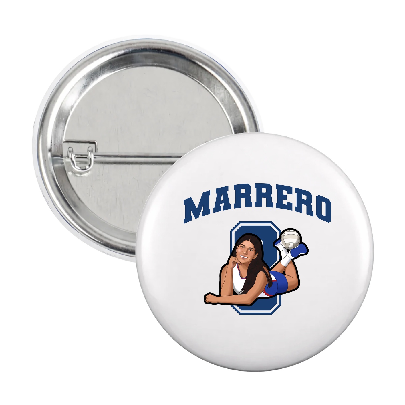 Game Day Button — Number in White