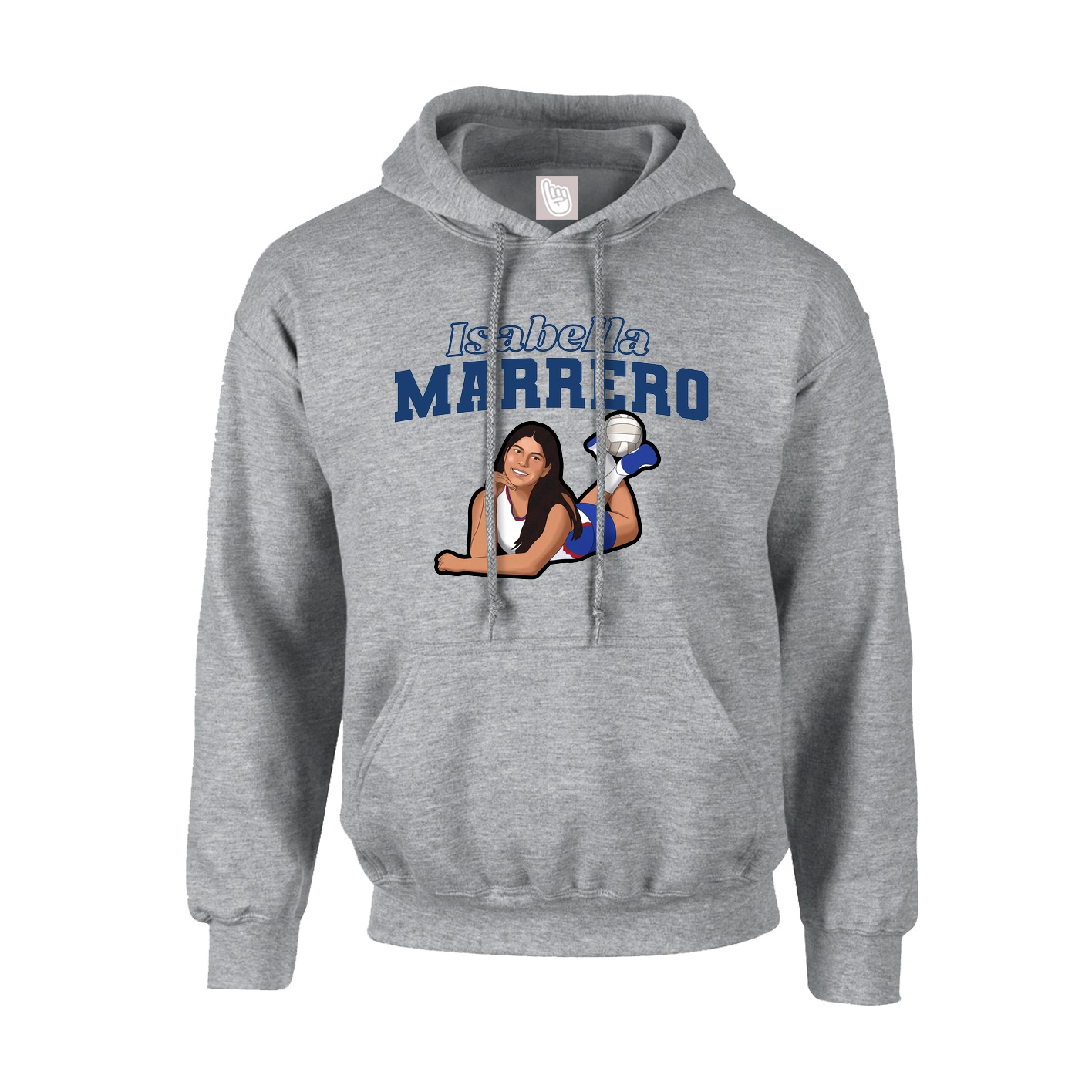 Hoodie — Name Arch in Grey