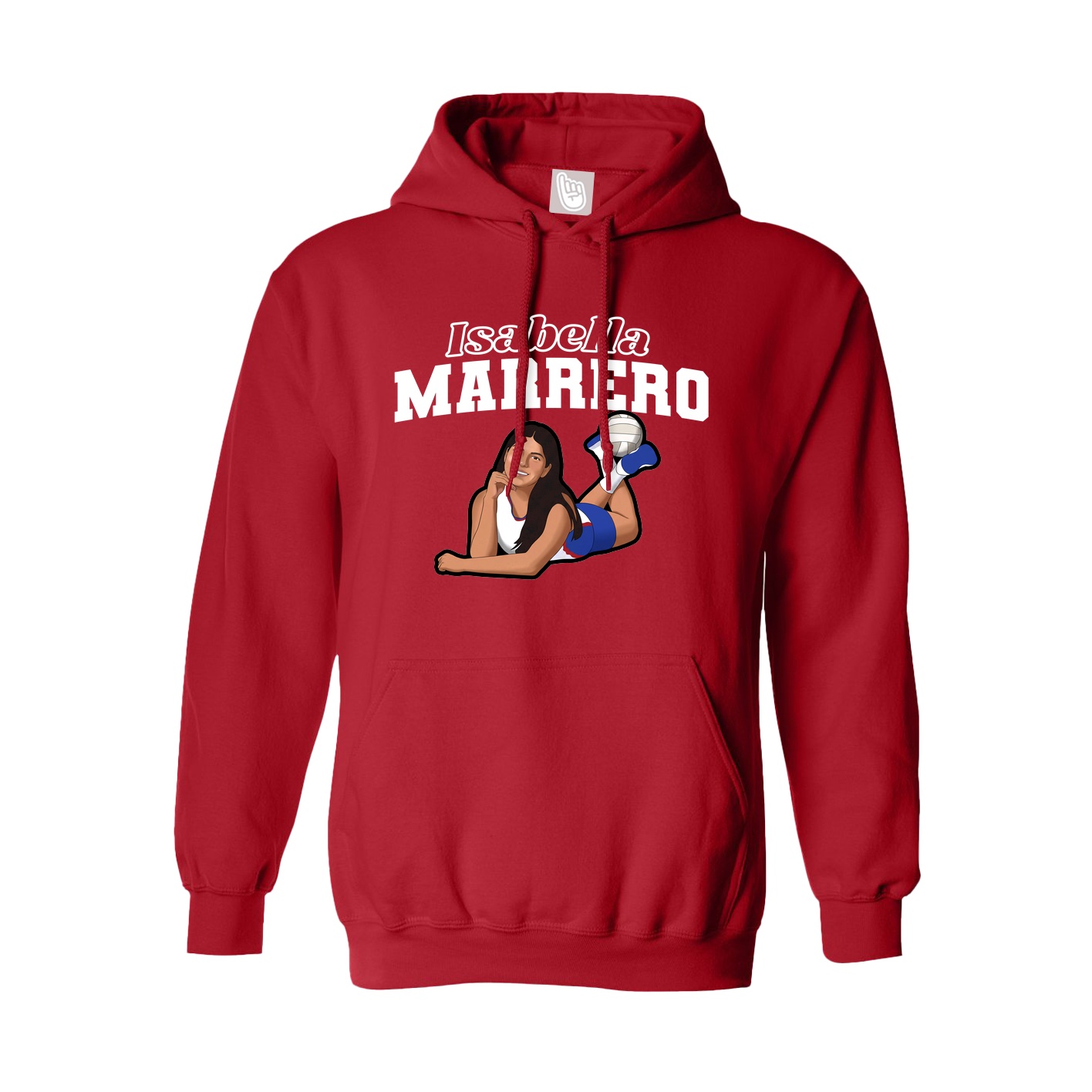 Youth Hoodie — Name Arch in Red