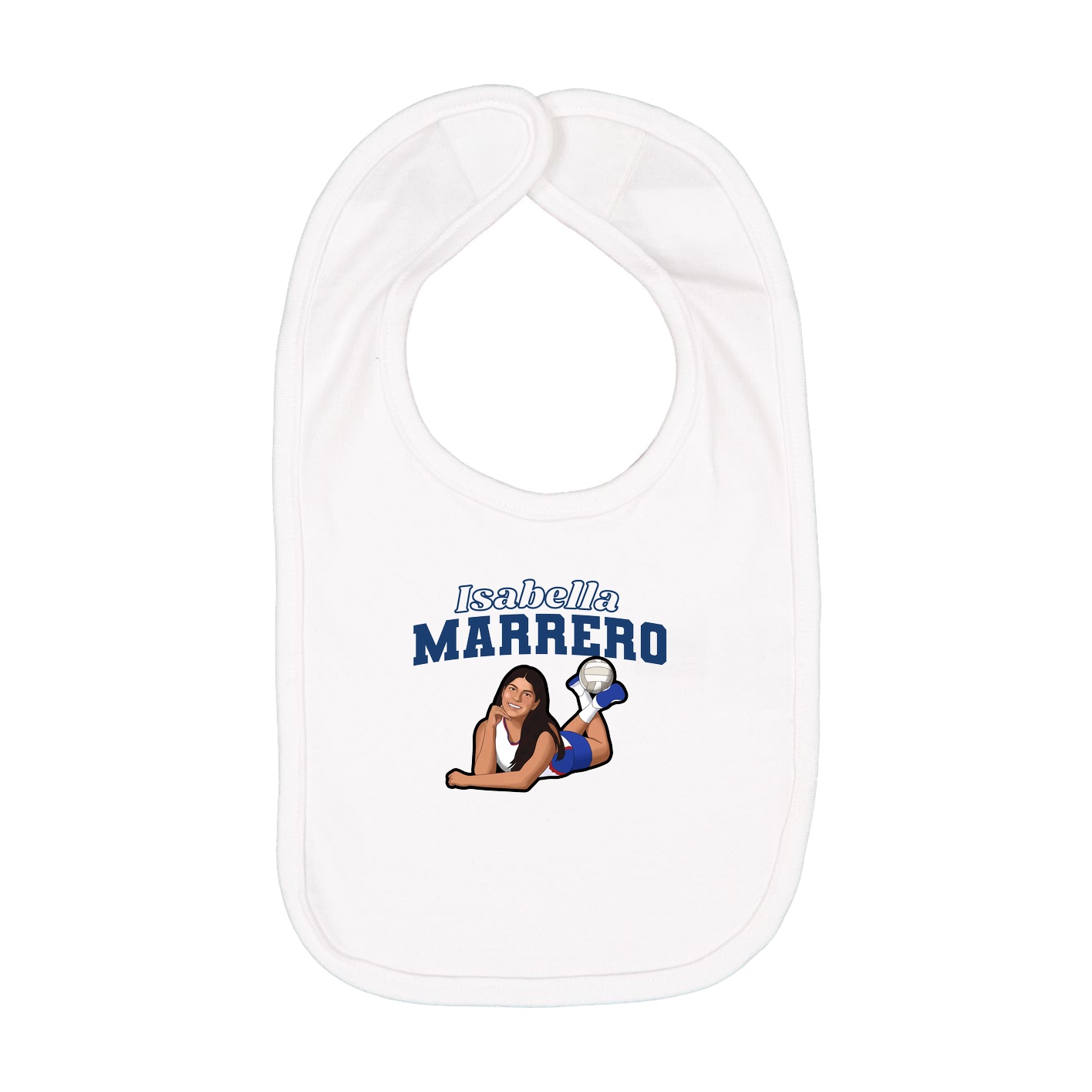 Infant Bib — Name Arch in White