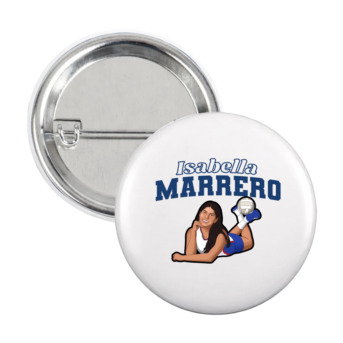 Game Day Button — Name Arch in White