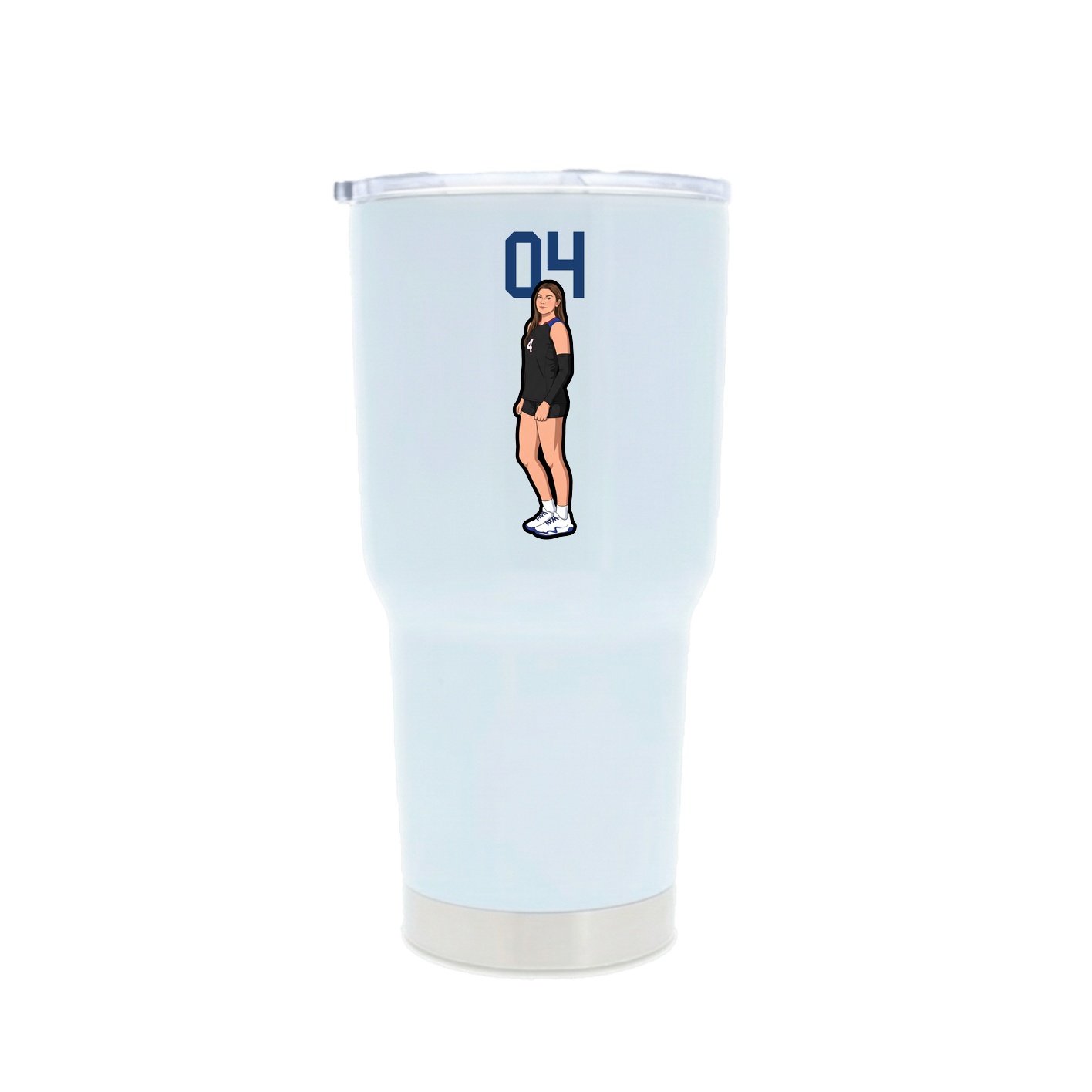 30oz Stainless Steel Tumbler — Number Top in White