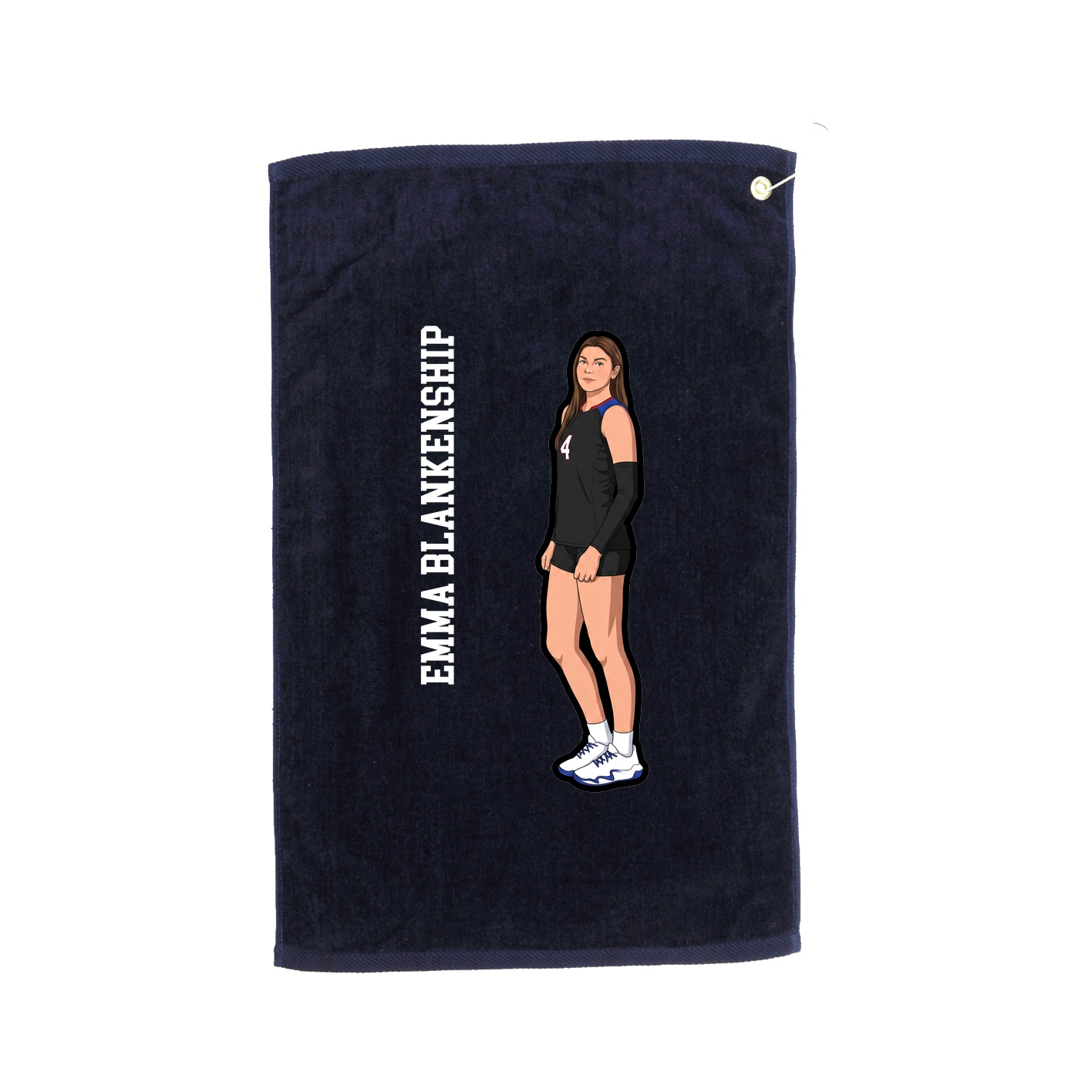 Golf Towel — Name Vertical in Navy