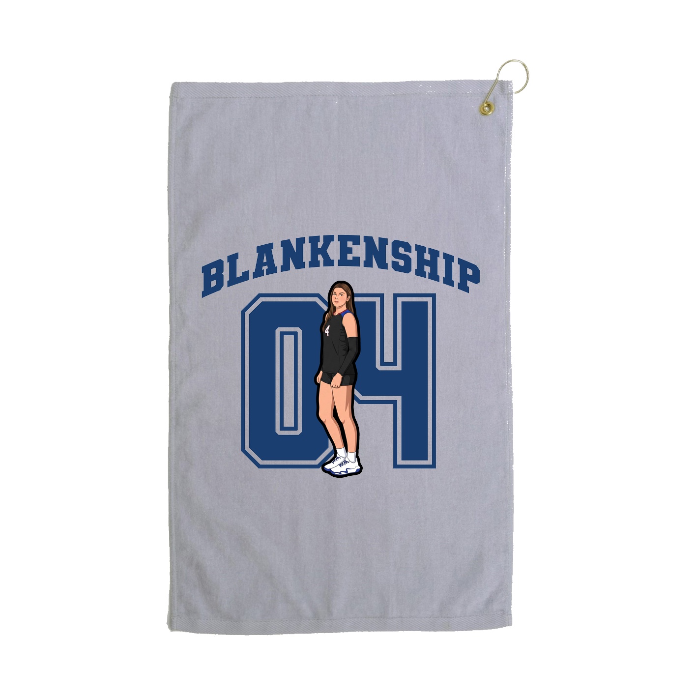 Golf Towel — Number in Grey