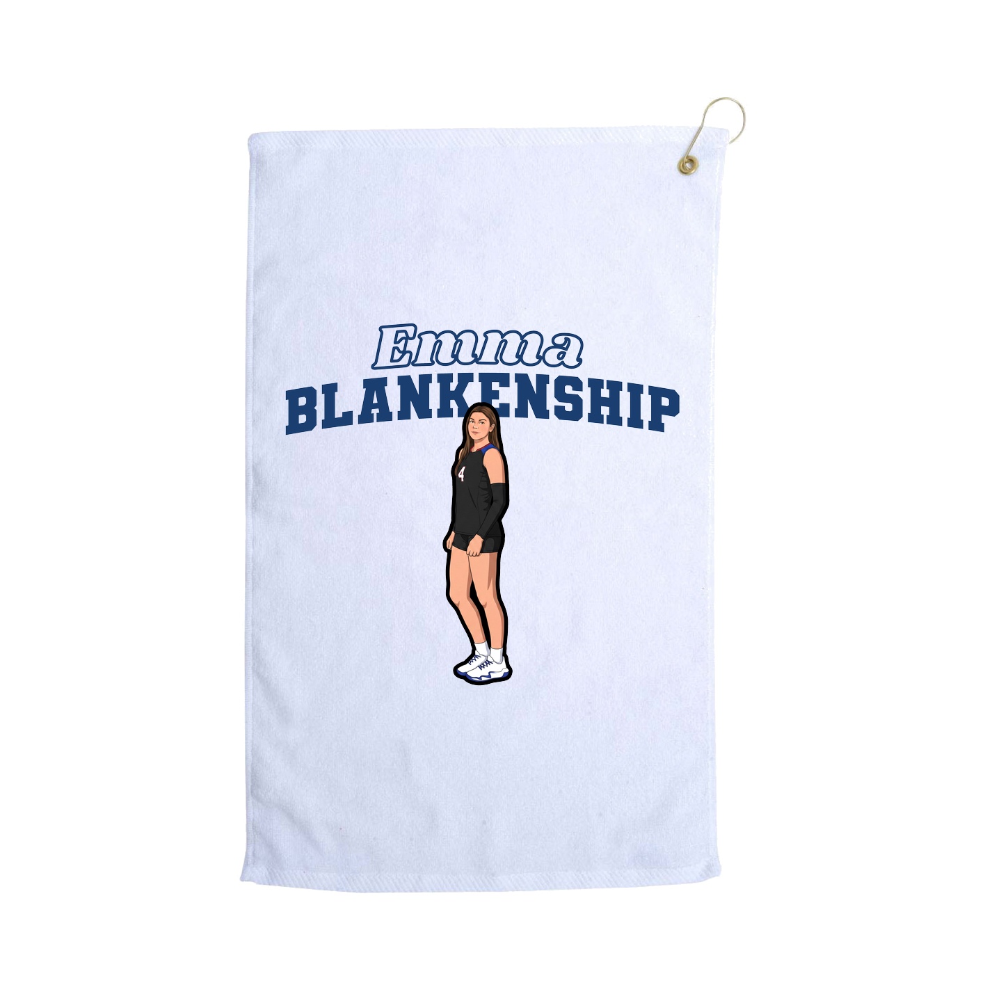 Golf Towel — Name Arch in White
