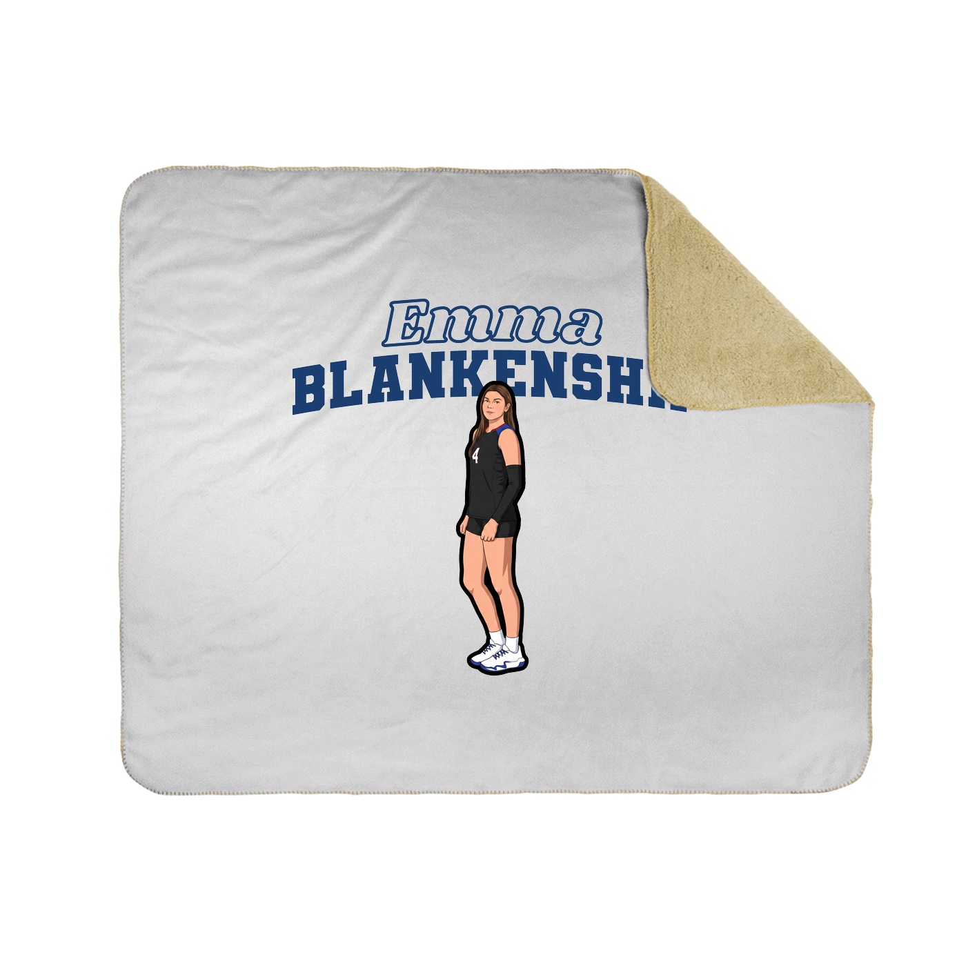 Throw Blanket — Name Arch in White