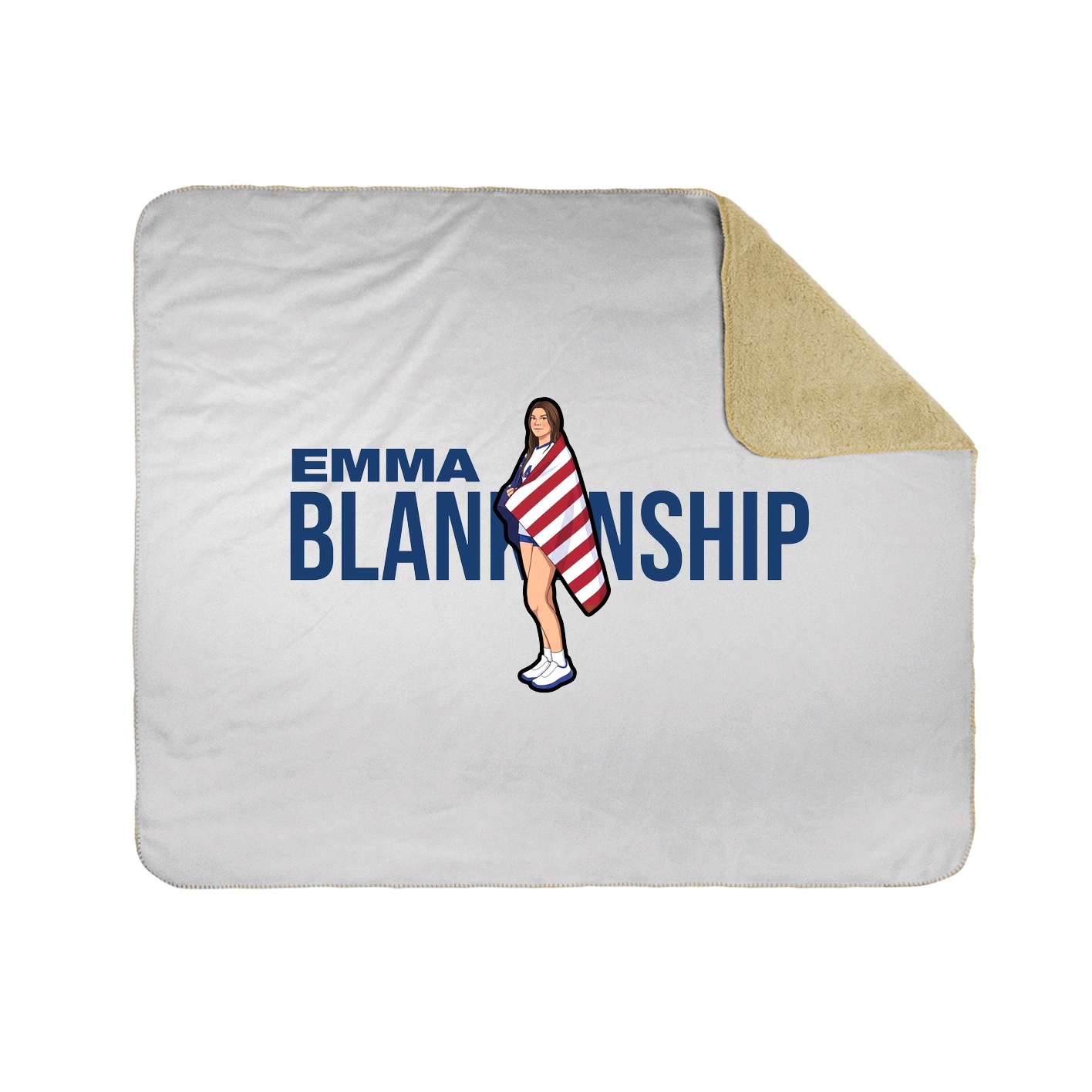 Throw Blanket — Player Name in White