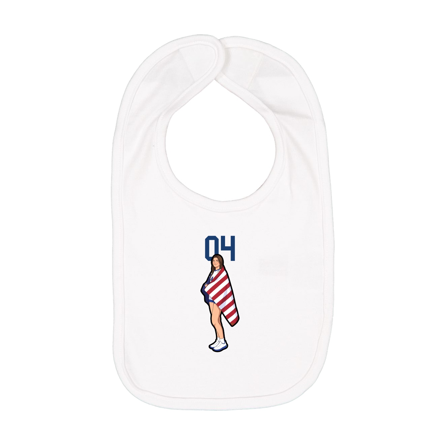 Infant Bib — Number Top in White