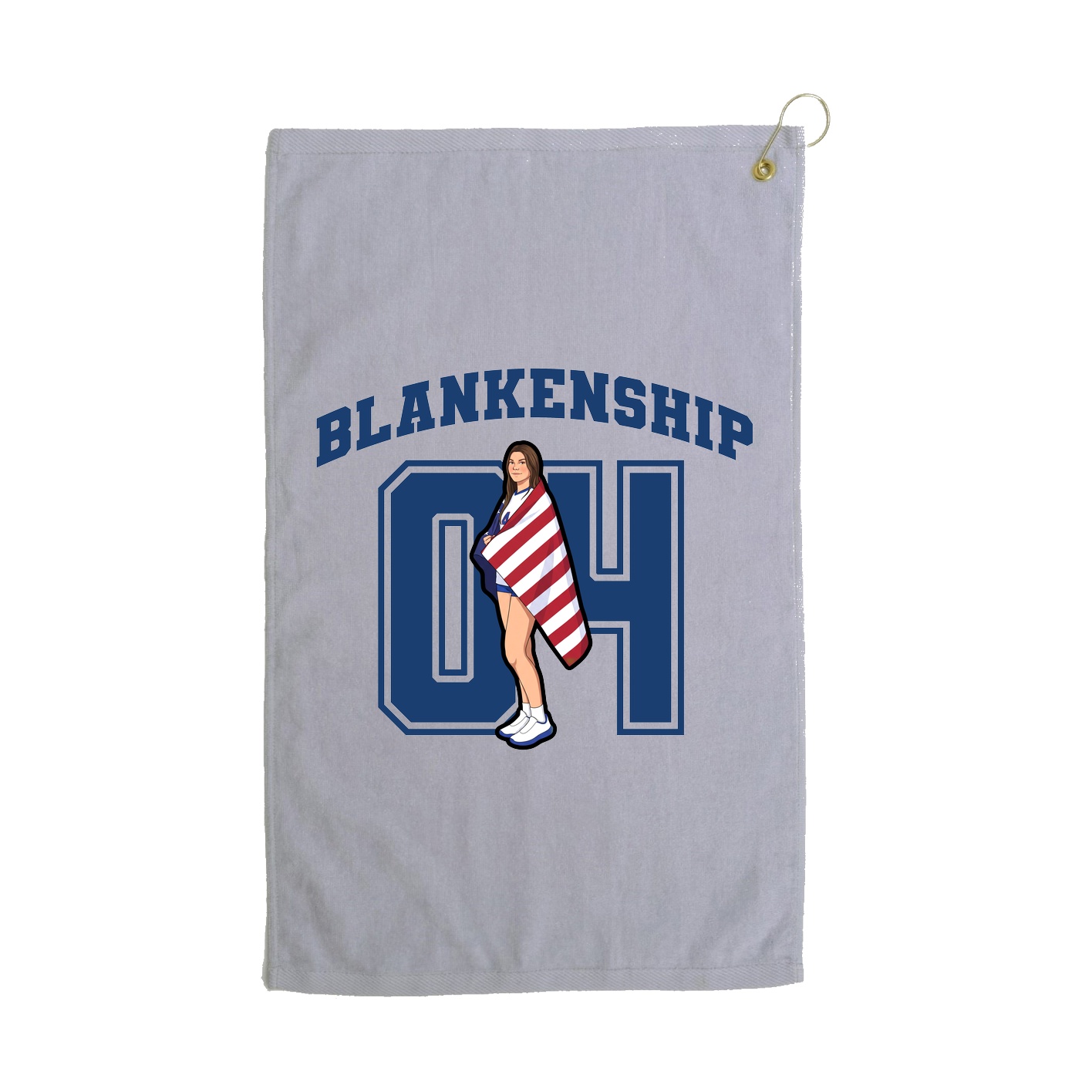 Golf Towel — Number in Grey