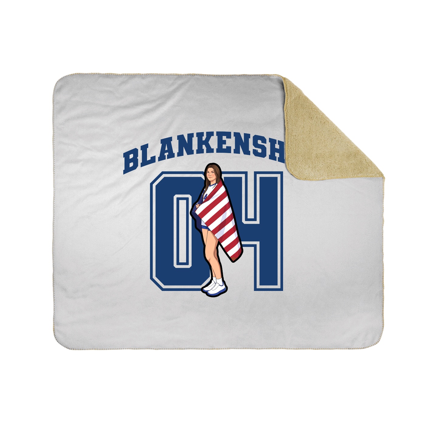 Throw Blanket — Number in White