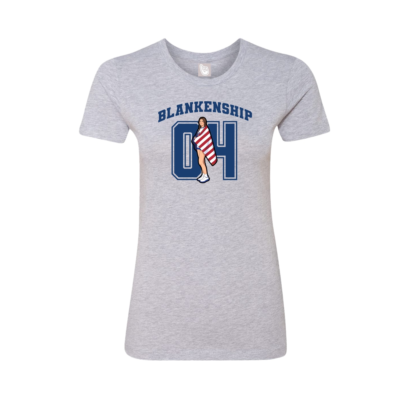 Fitted Women's Tee — Number in Grey