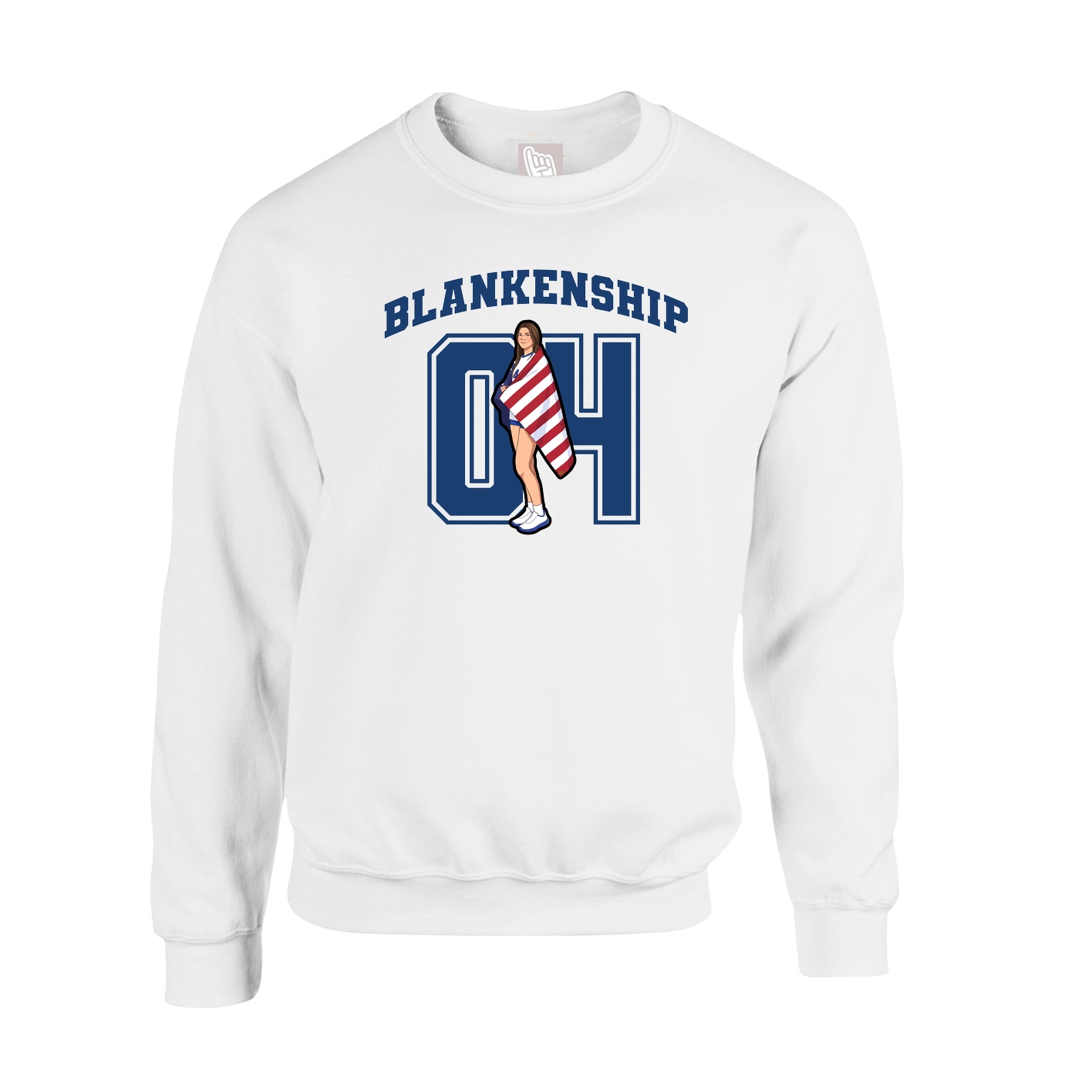 Fleece Crew — Number in White