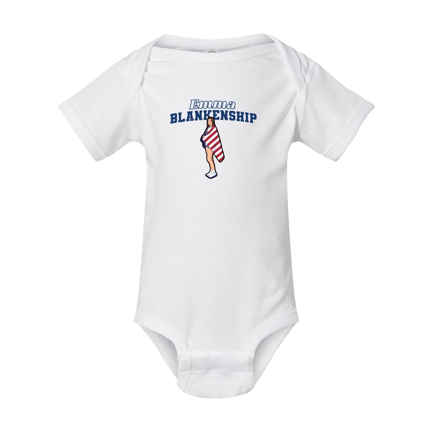 Baby Onesie — Name Arch in White
