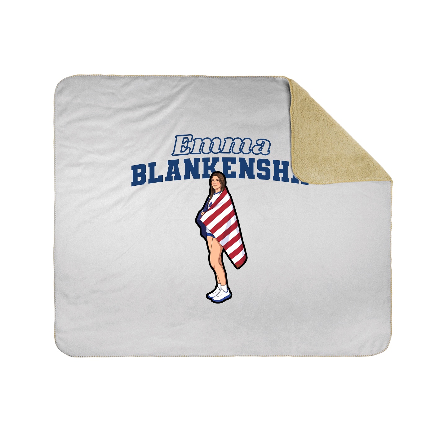 Throw Blanket — Name Arch in White