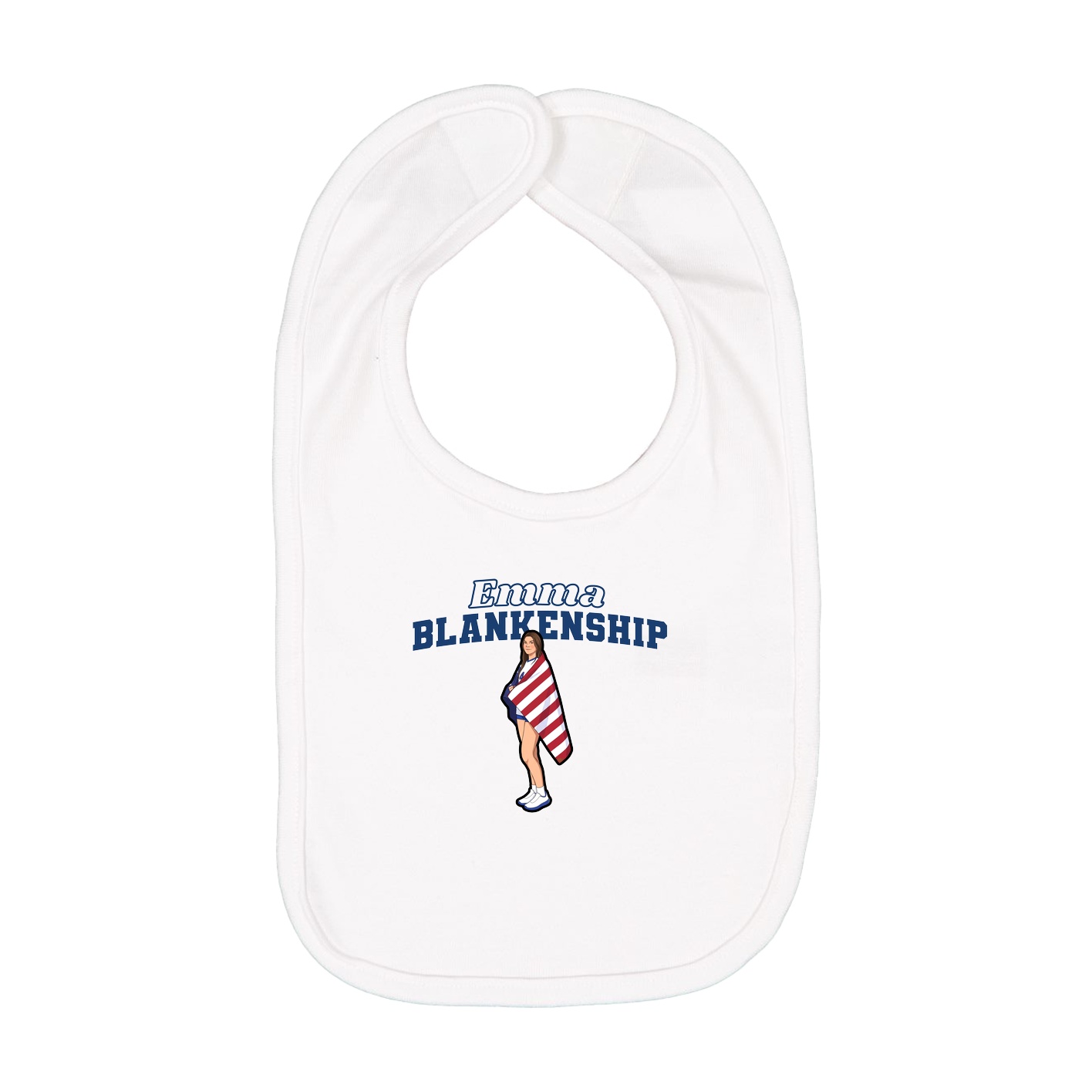 Infant Bib — Name Arch in White